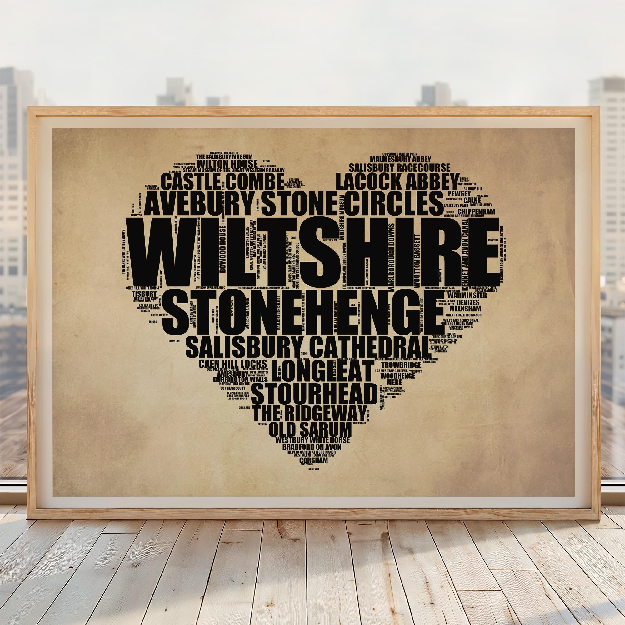 Wiltshire - Premium Typographic Word Cloud Prints, Posters & Gifts