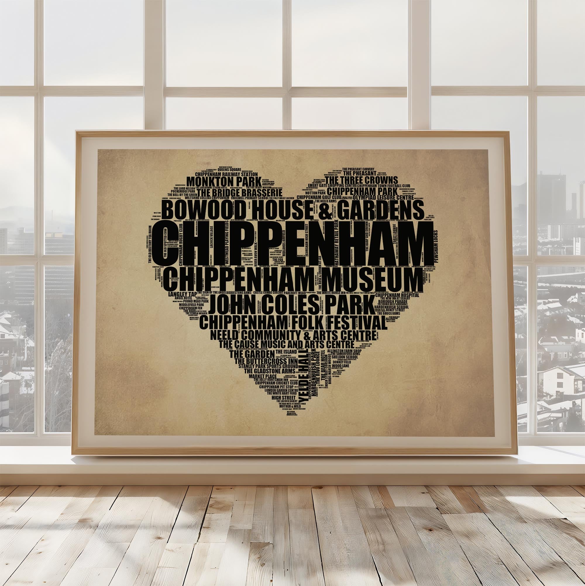 Chippenham - Premium Typographic Word Cloud Prints, Posters & Gifts