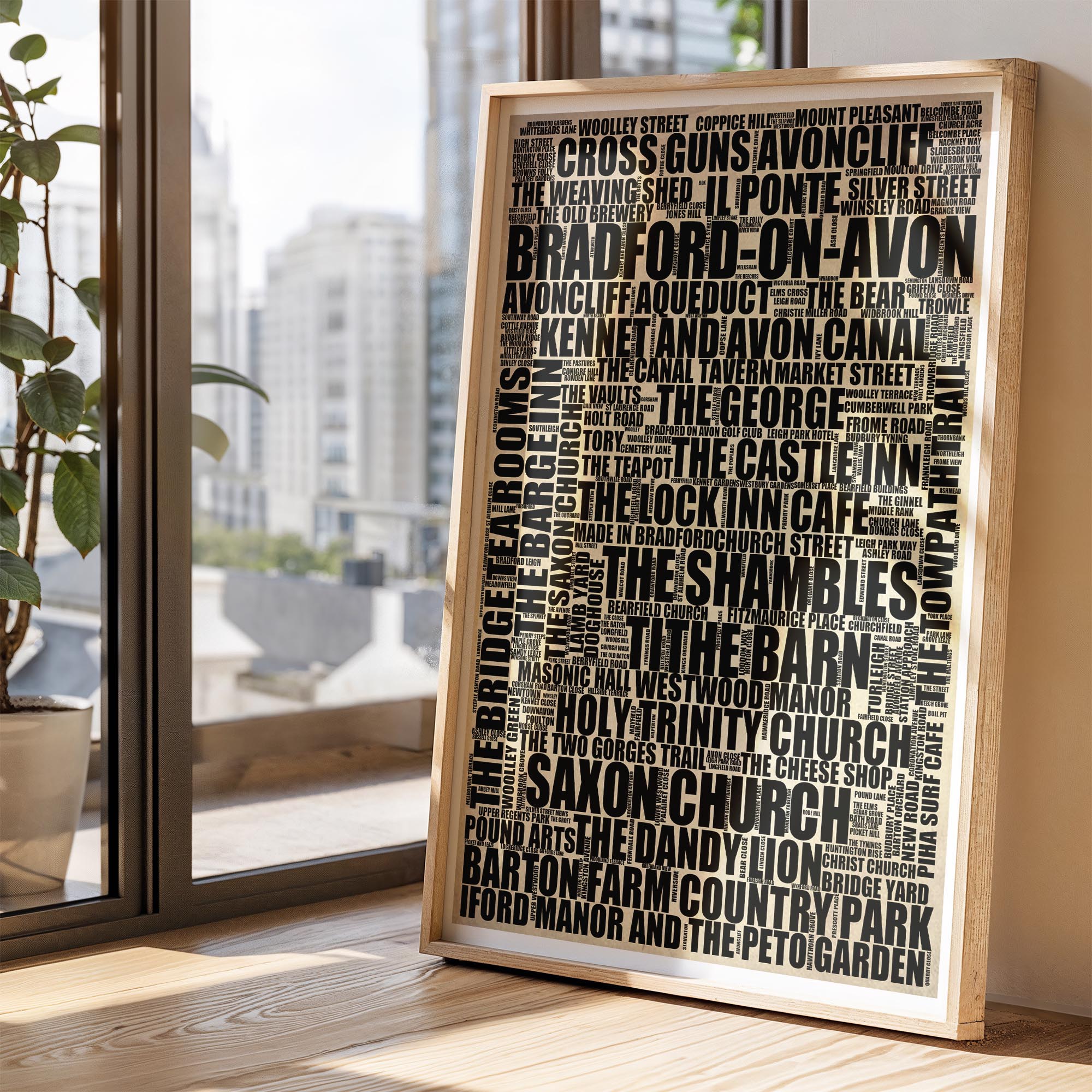 Bradford-on-Avon - Premium Typographic Word Cloud Prints, Posters & Gifts