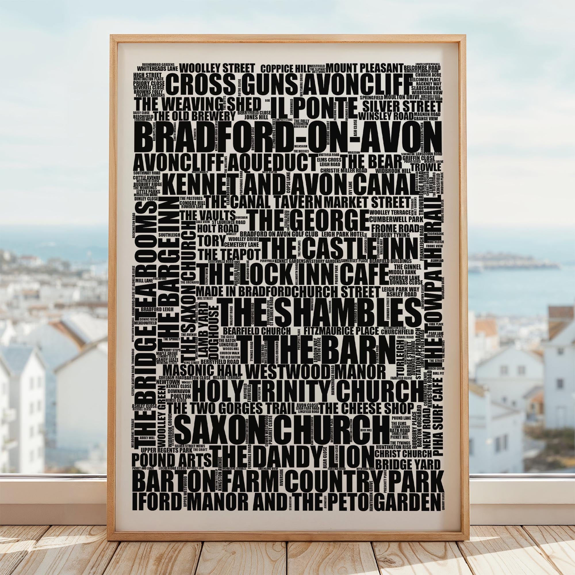 Bradford-on-Avon - Premium Typographic Word Cloud Prints, Posters & Gifts