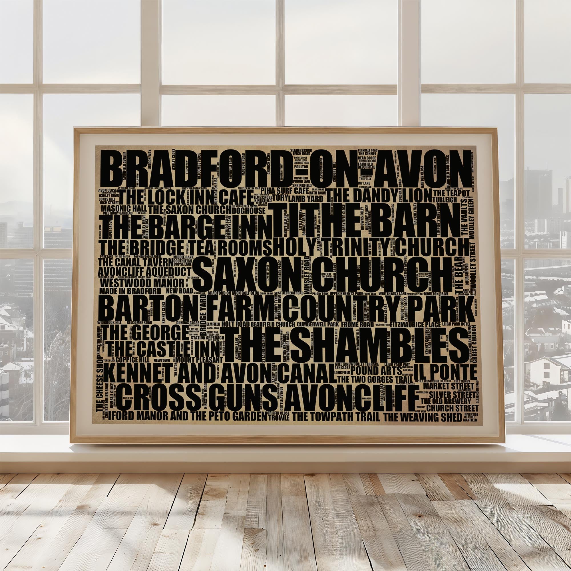 Bradford-on-Avon - Premium Typographic Word Cloud Prints, Posters & Gifts