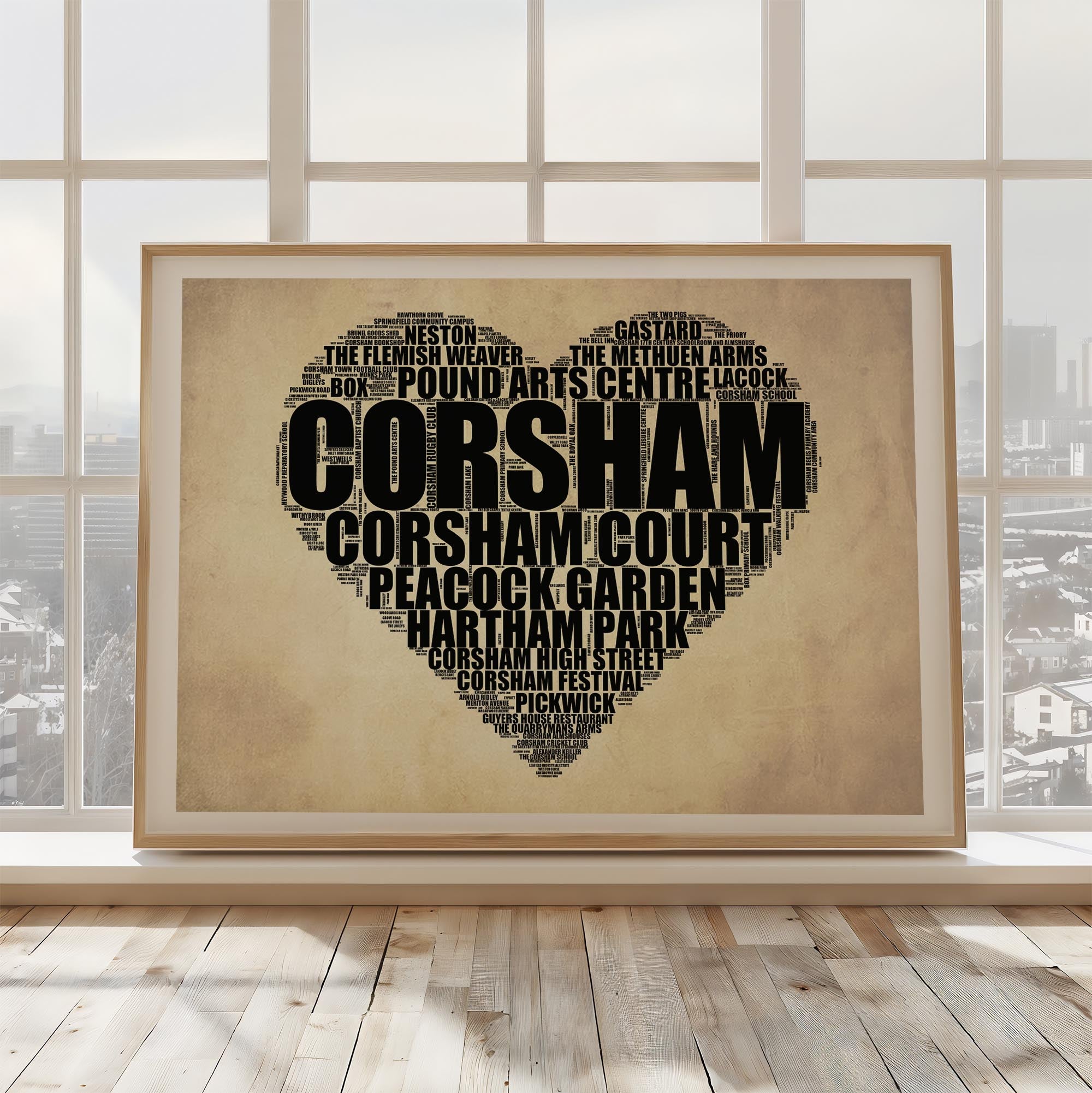 Corsham - Premium Typographic Word Cloud Prints, Posters & Gifts