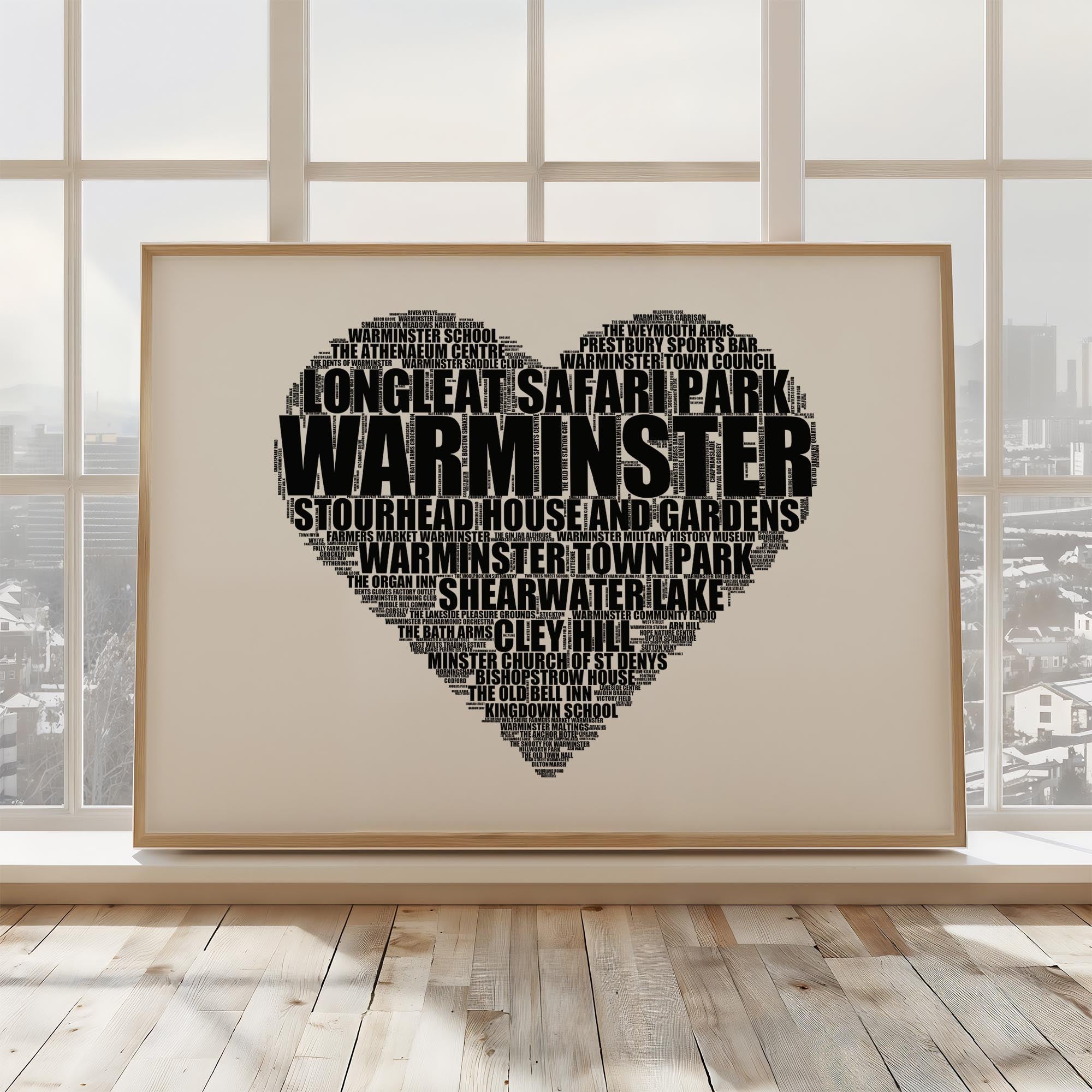 Warminster - Premium Typographic Word Cloud Prints, Posters & Gifts