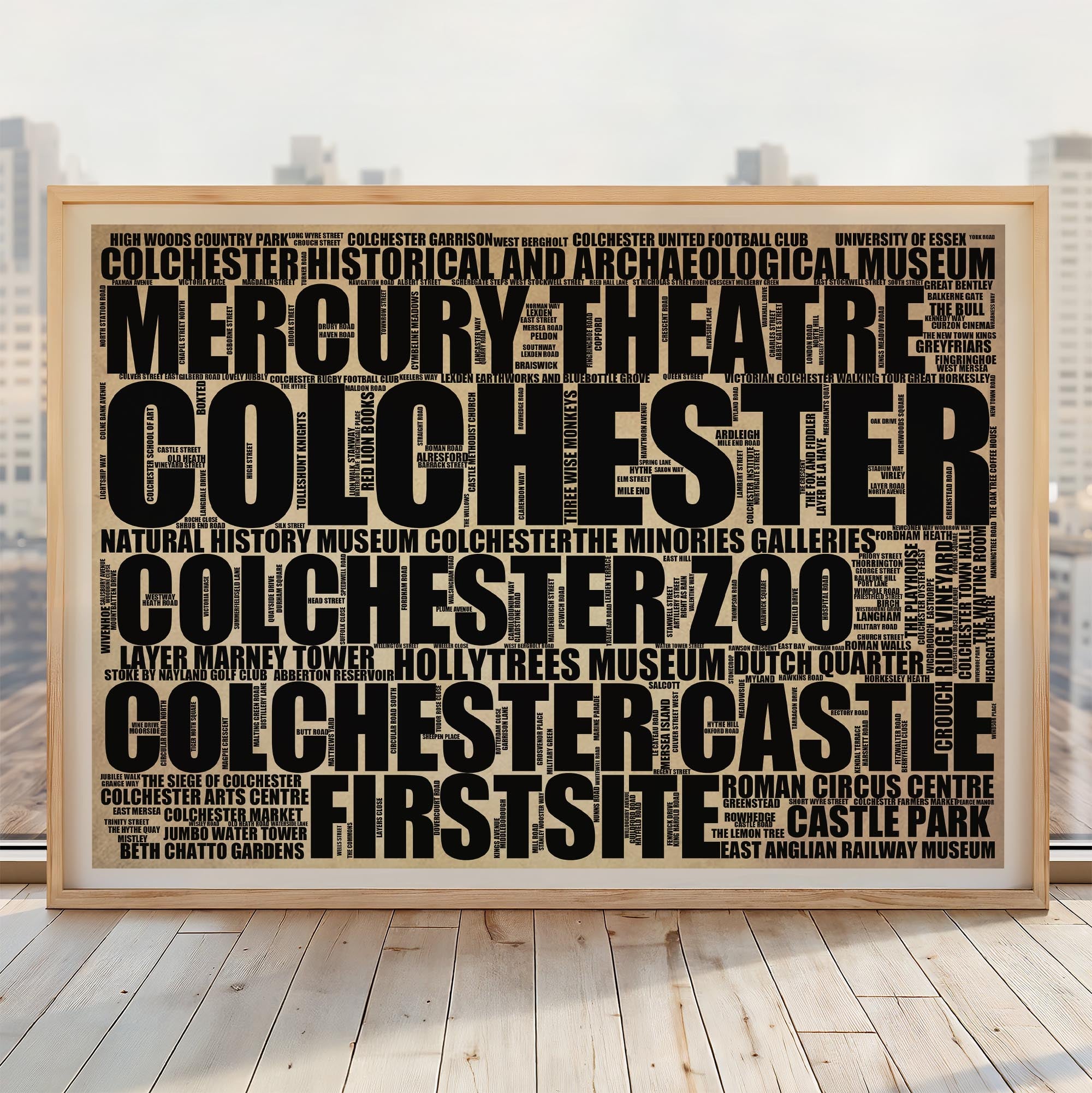 Colchester - Premium Typographic Word Cloud Prints, Posters & Gifts