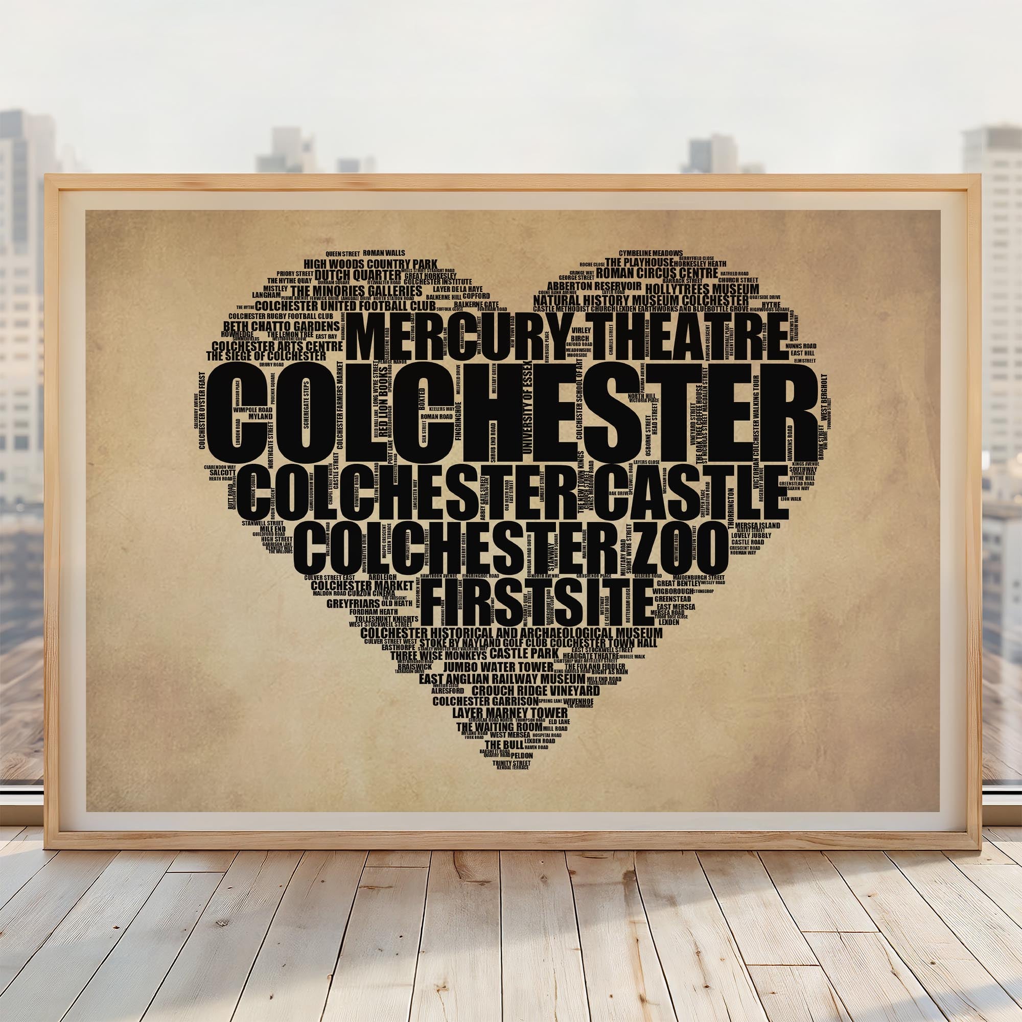 Colchester - Premium Typographic Word Cloud Prints, Posters & Gifts