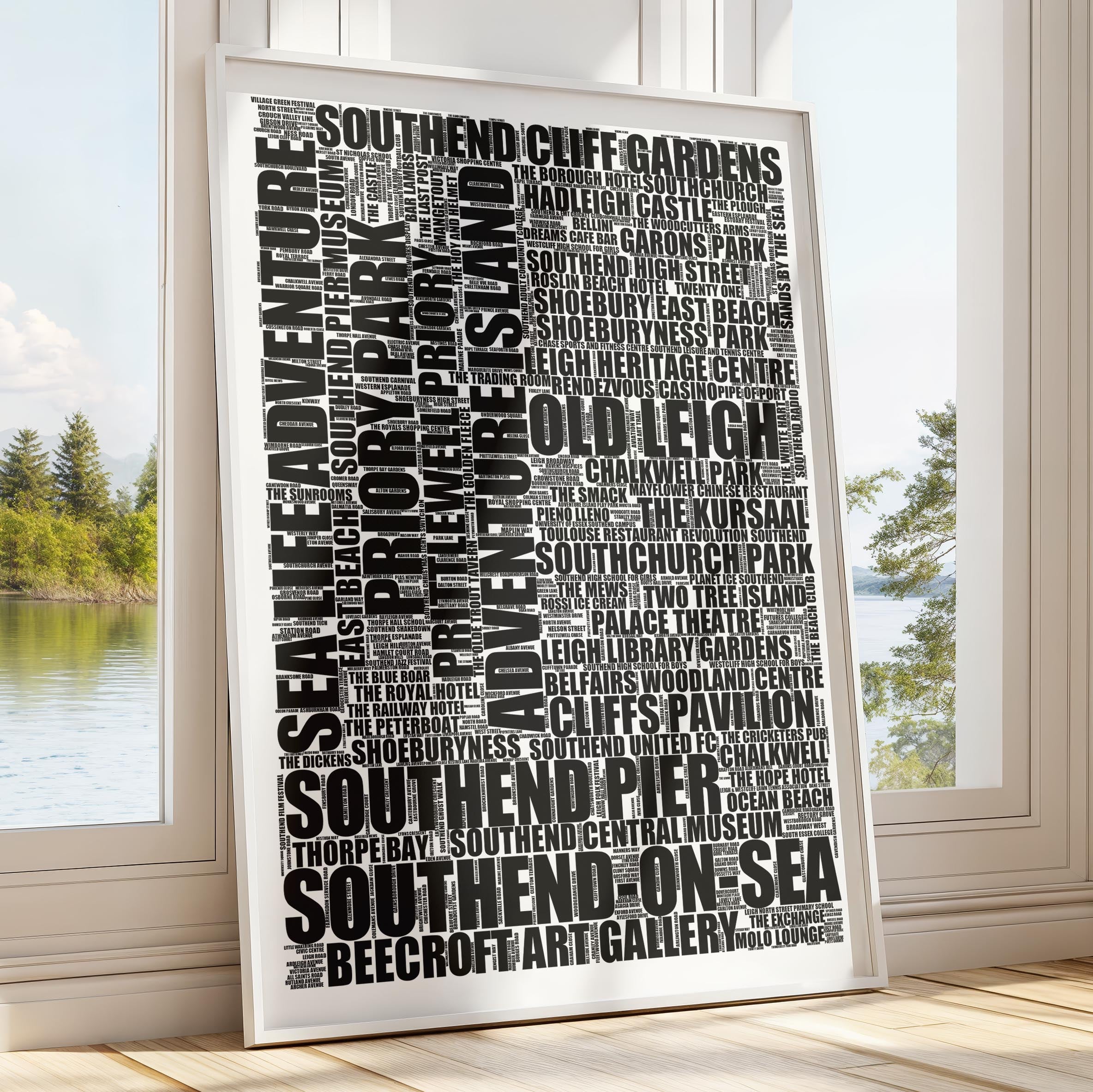 Southend-on-Sea - Premium Typographic Word Cloud Prints, Posters & Gifts