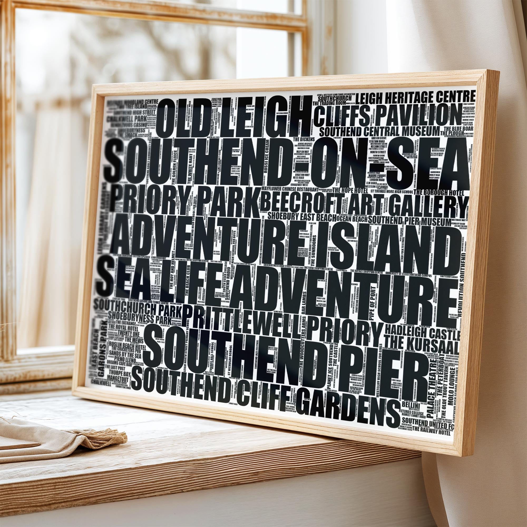 Southend-on-Sea - Premium Typographic Word Cloud Prints, Posters & Gifts