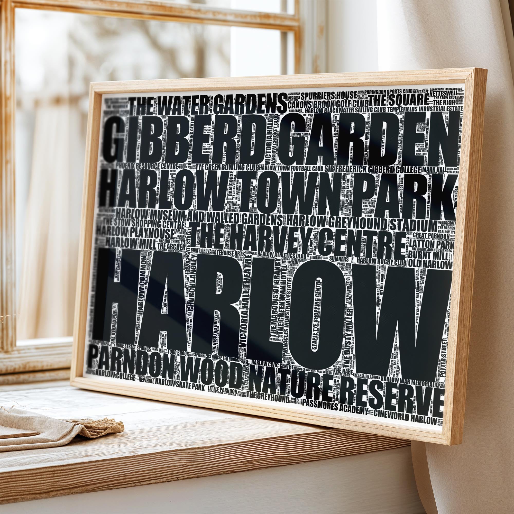 Harlow - Premium Typographic Word Cloud Prints, Posters & Gifts