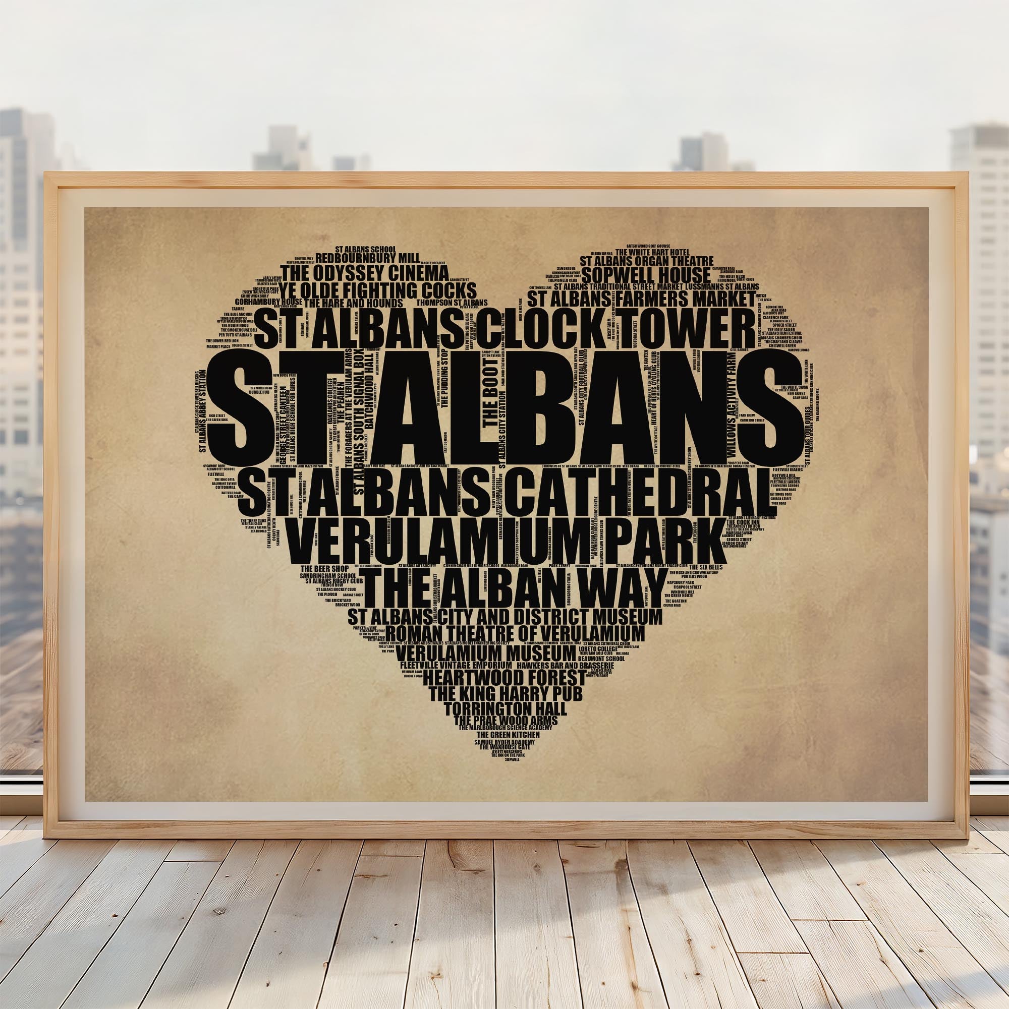 St Albans - Premium Typographic Word Cloud Prints, Posters & Gifts