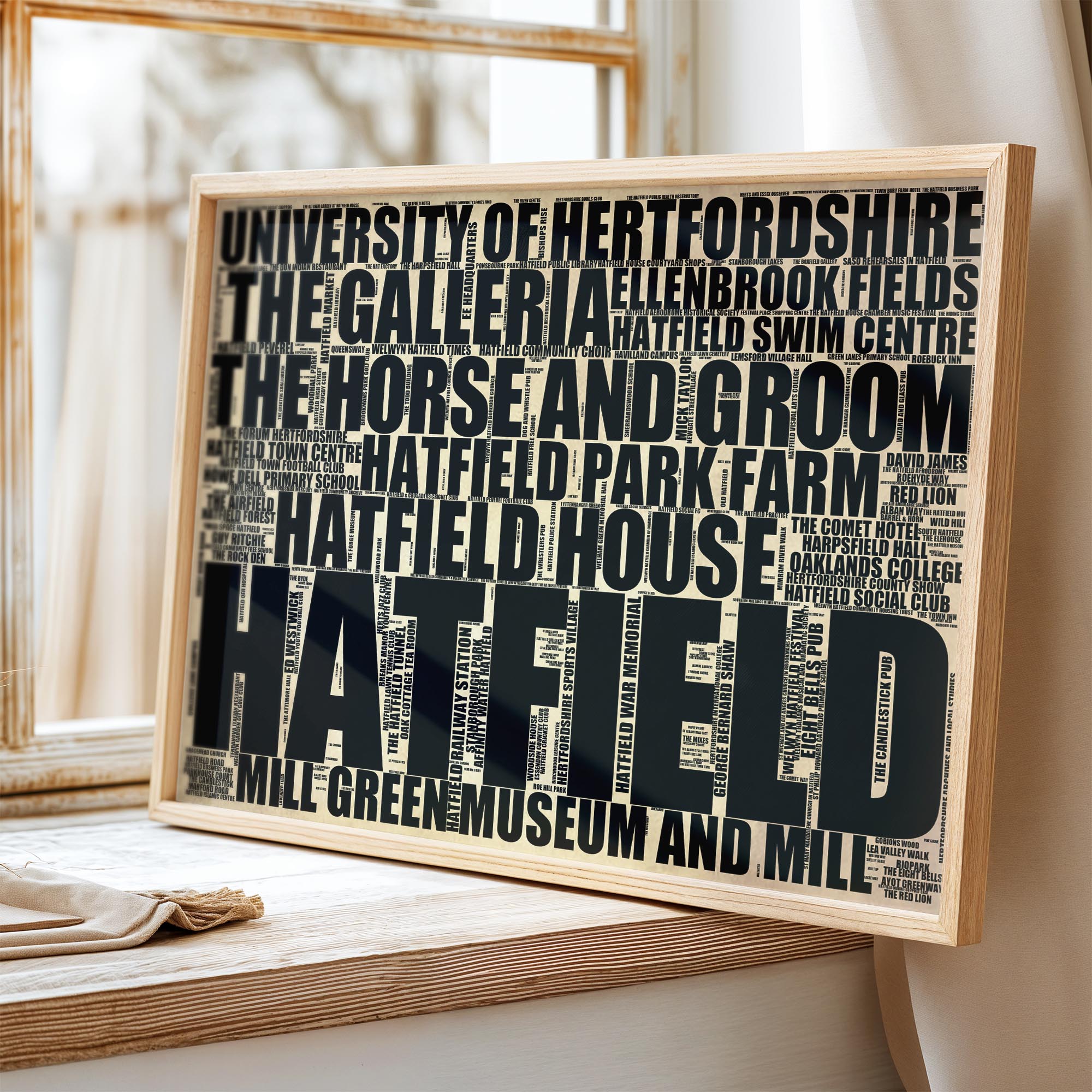Hatfield - Premium Typographic Word Cloud Prints, Posters & Gifts