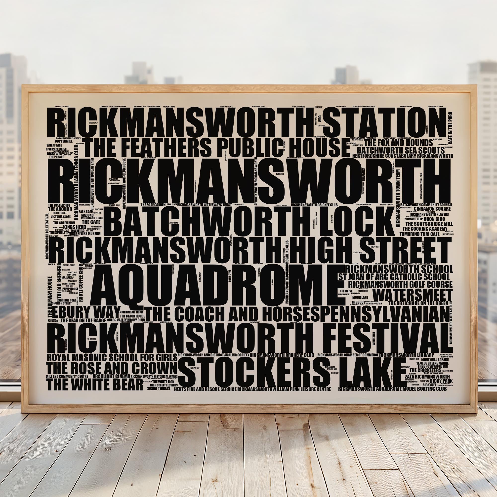 Rickmansworth - Premium Typographic Word Cloud Prints, Posters & Gifts