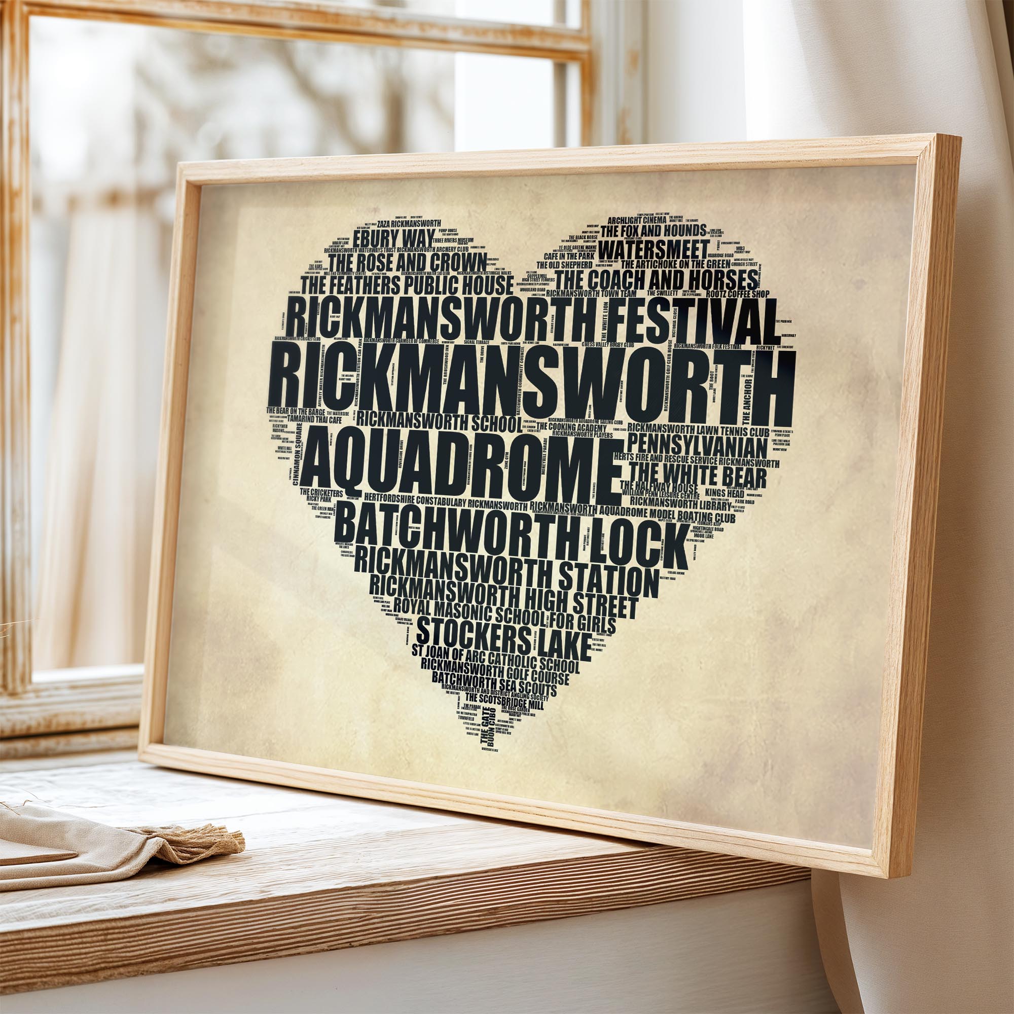 Rickmansworth - Premium Typographic Word Cloud Prints, Posters & Gifts