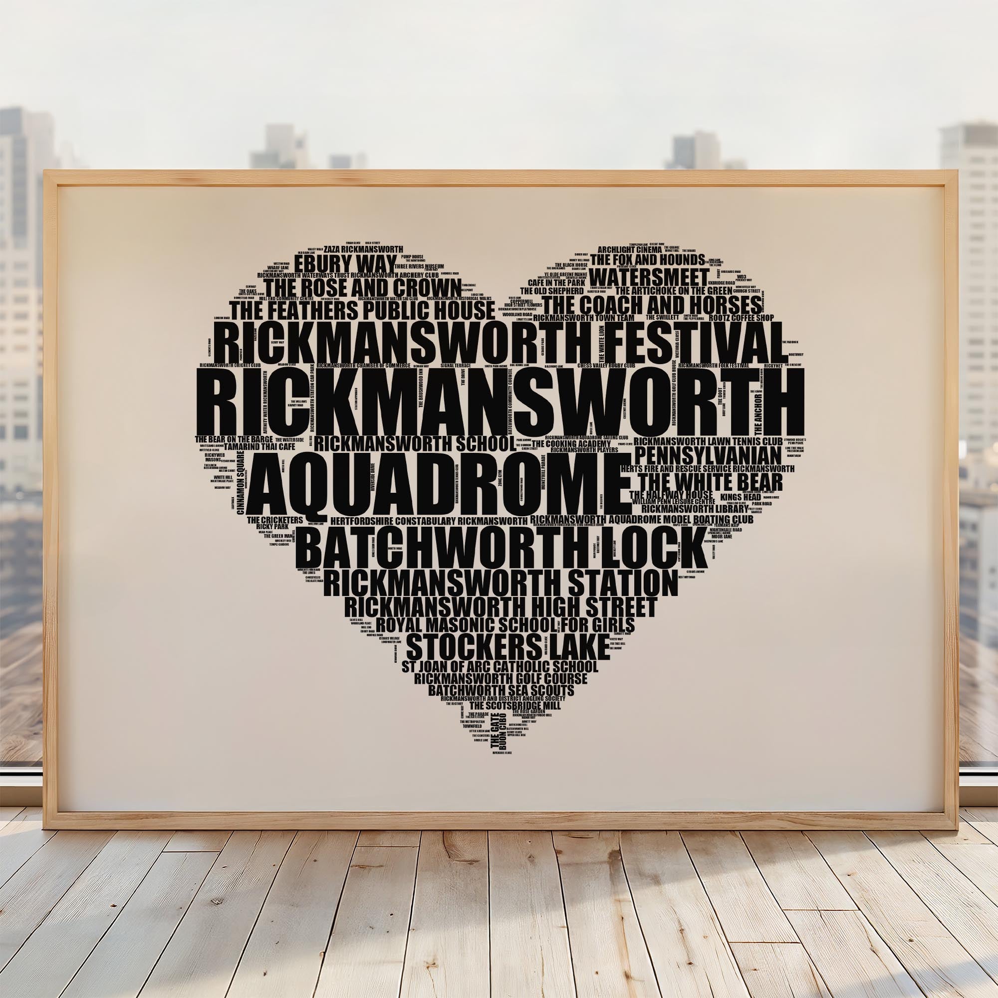 Rickmansworth - Premium Typographic Word Cloud Prints, Posters & Gifts
