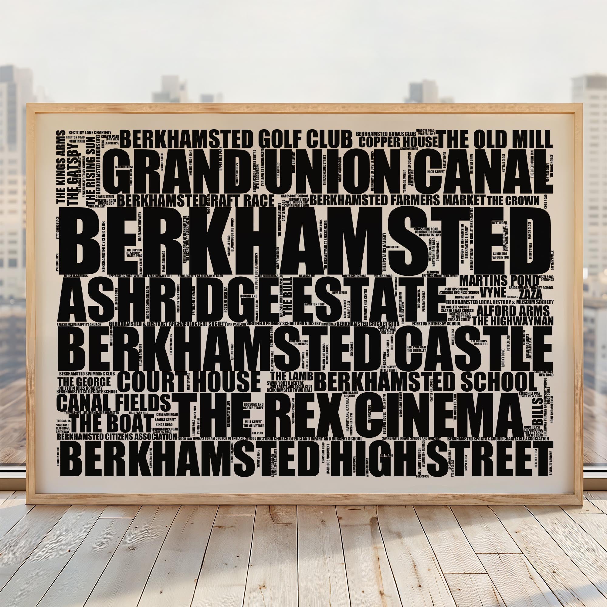 Berkhamsted - Premium Typographic Word Cloud Prints, Posters & Gifts