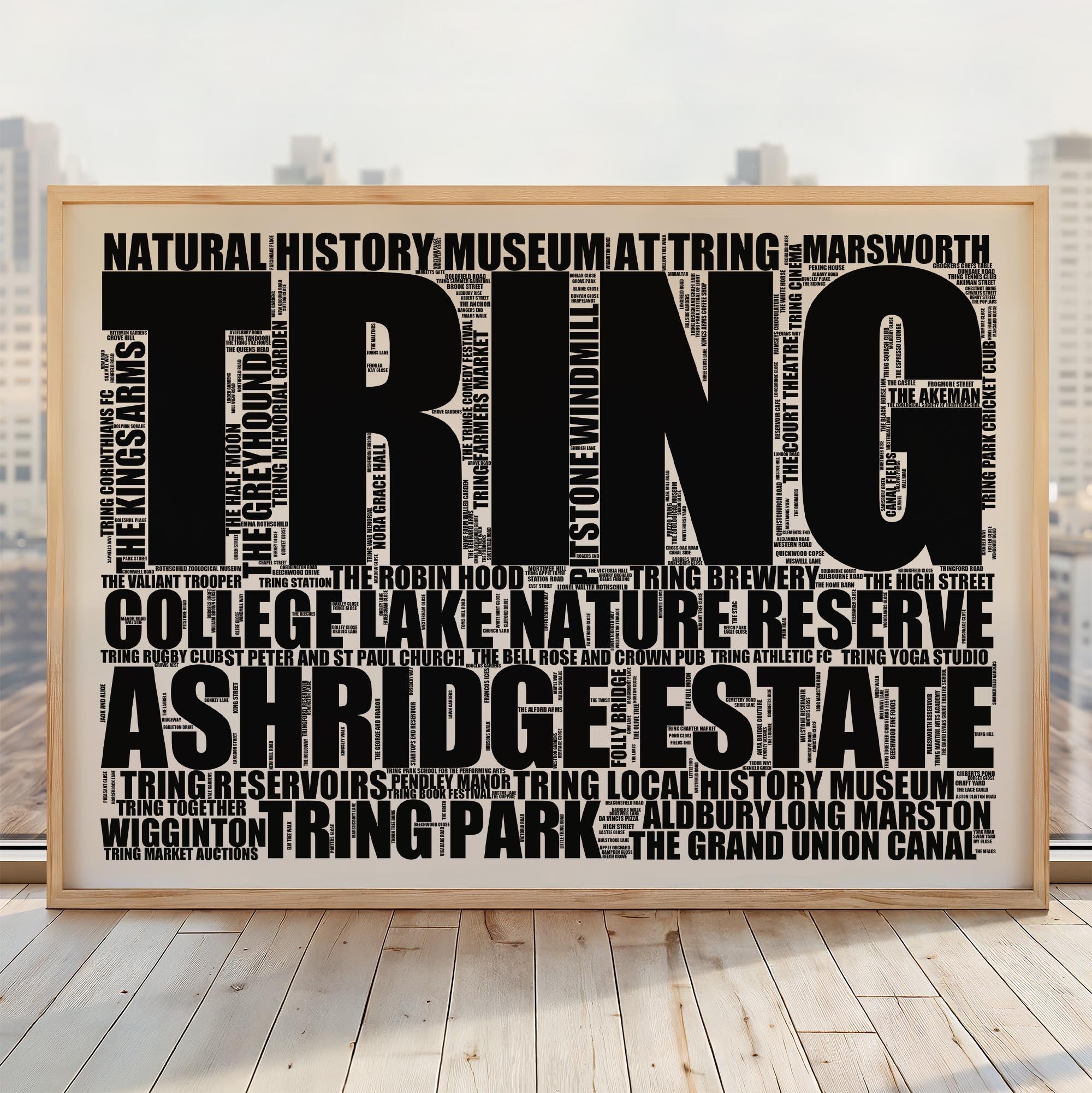 Tring - Premium Typographic Word Cloud Prints, Posters & Gifts