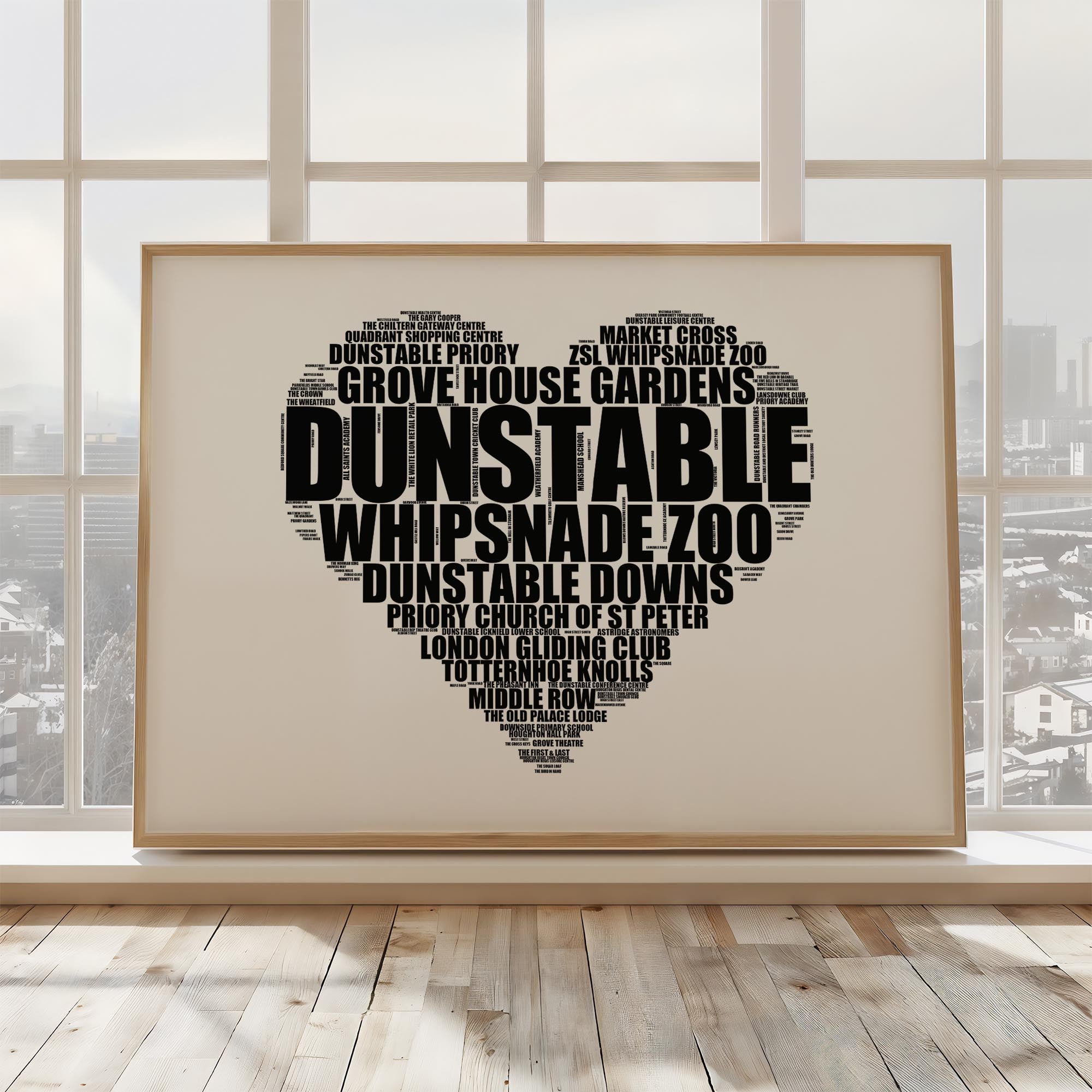 Dunstable - Premium Typographic Word Cloud Prints, Posters & Gifts