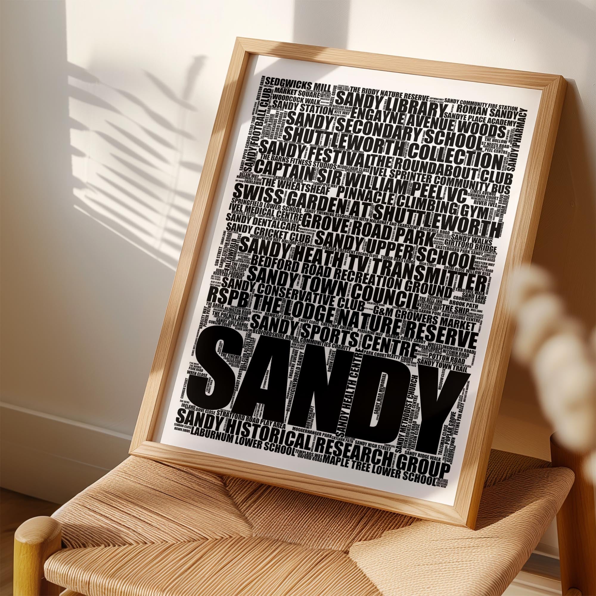 Sandy - Premium Typographic Word Cloud Prints, Posters & Gifts