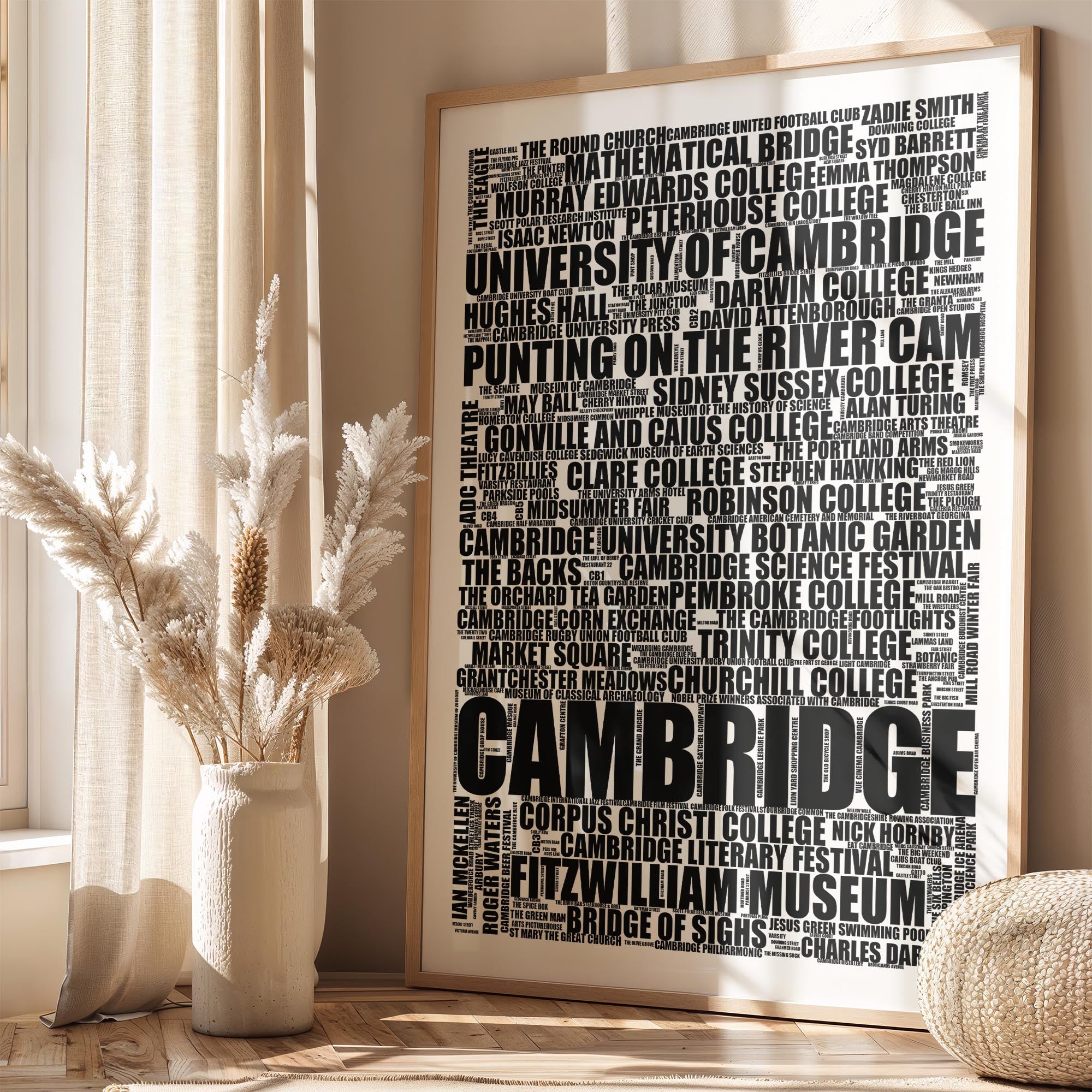 Cambridge - Premium Typographic Word Cloud Prints, Posters & Gifts