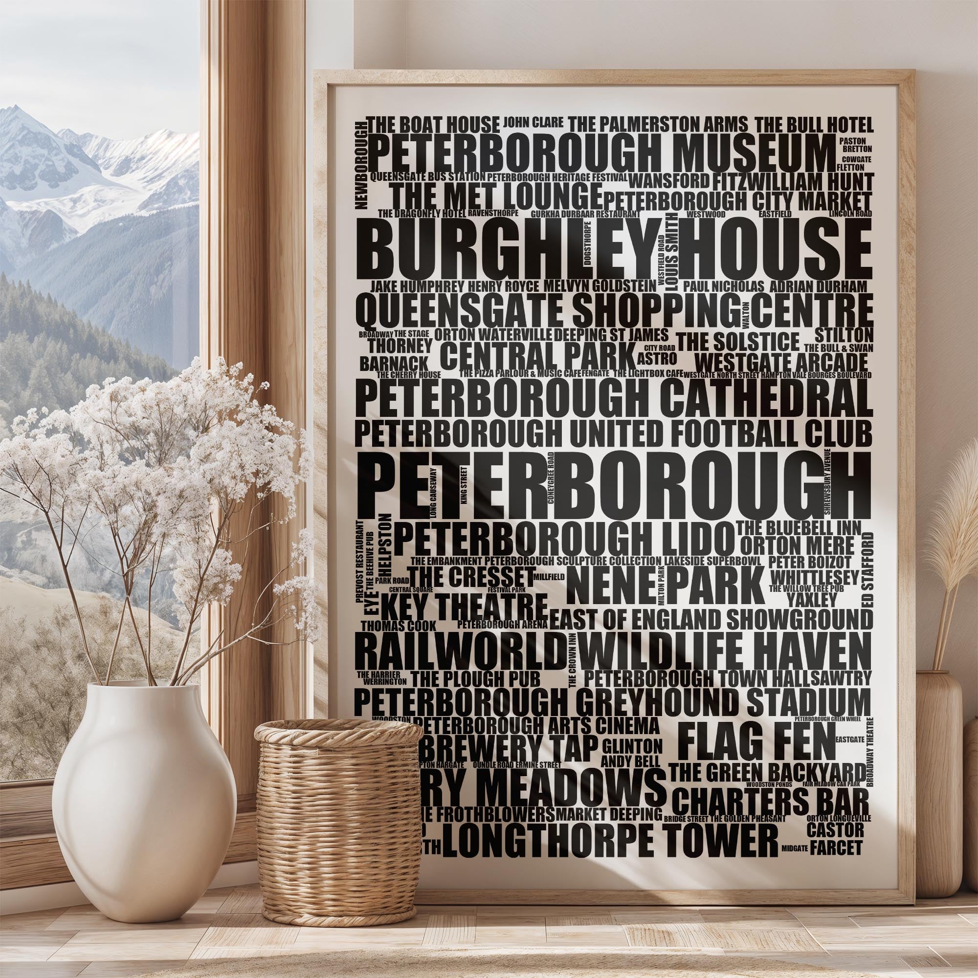 Peterborough - Premium Typographic Word Cloud Prints, Posters & Gifts