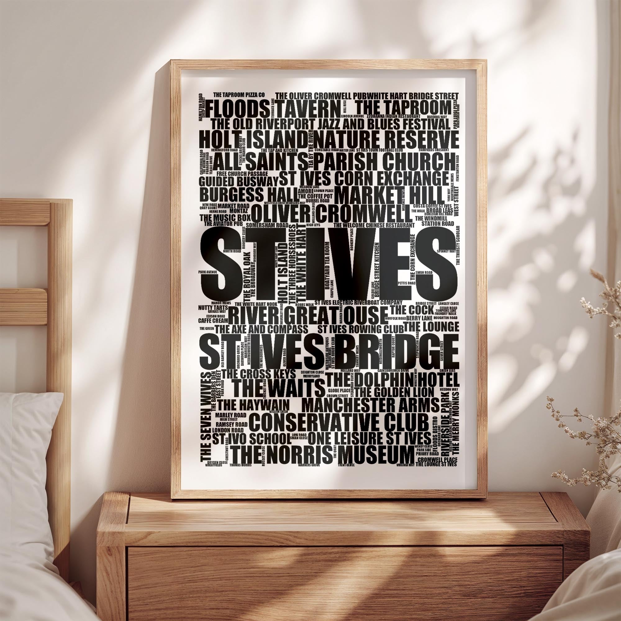 St Ives - Premium Typographic Word Cloud Prints, Posters & Gifts