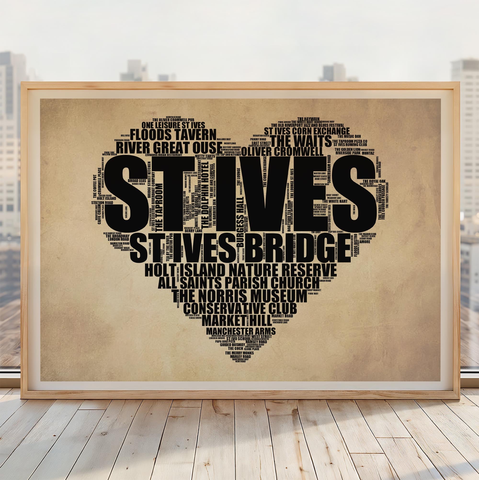 St Ives - Premium Typographic Word Cloud Prints, Posters & Gifts