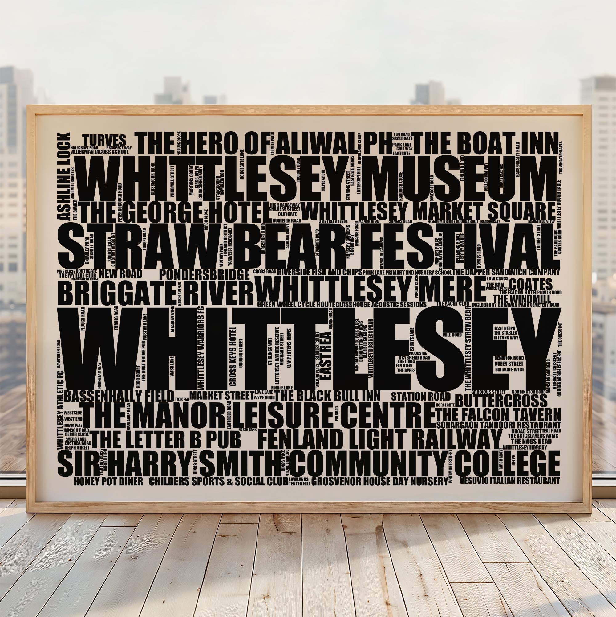 Whittlesey - Premium Typographic Word Cloud Prints, Posters & Gifts