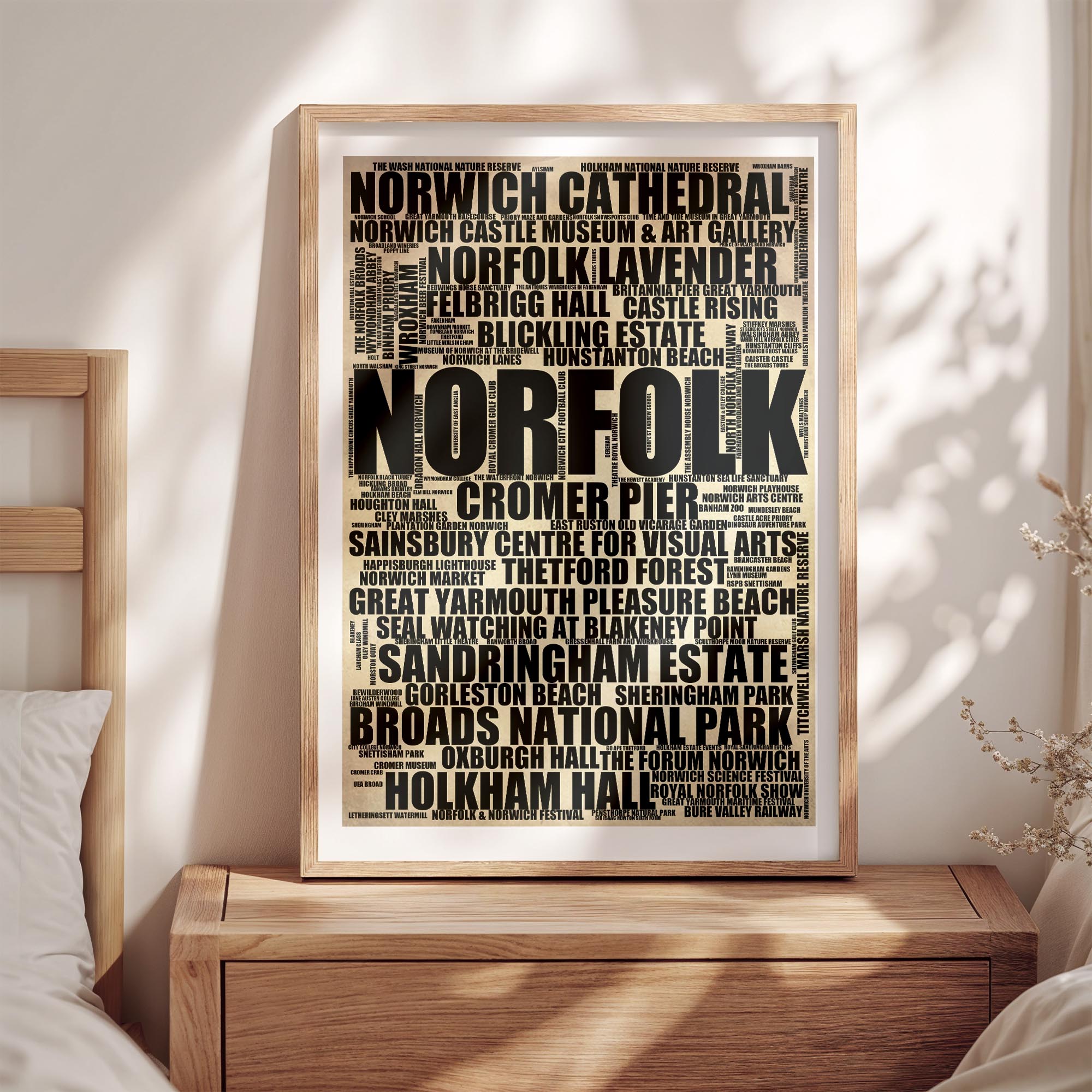 Norfolk - Premium Typographic Word Cloud Prints, Posters & Gifts