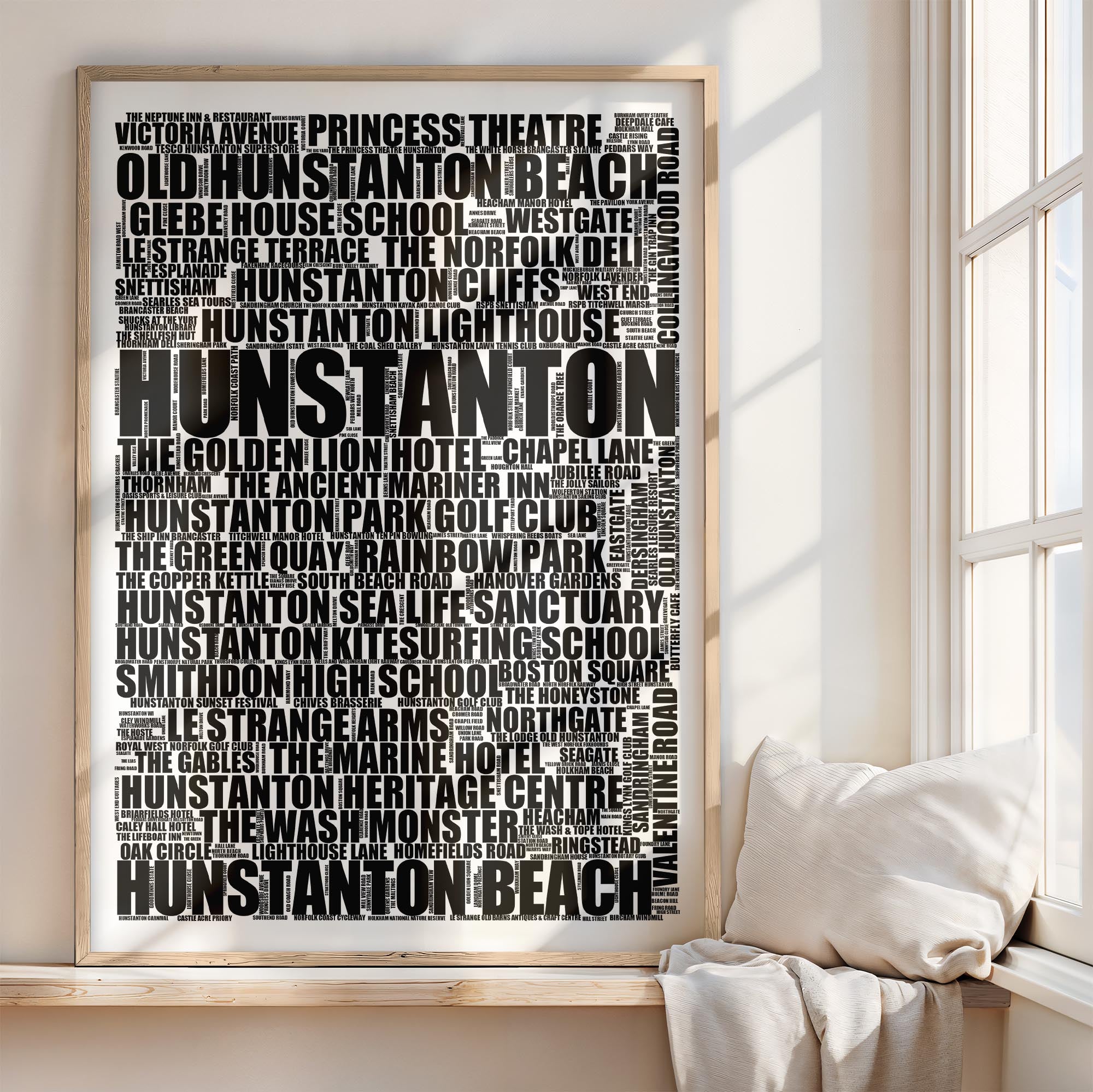 Hunstanton - Premium Typographic Word Cloud Prints, Posters & Gifts