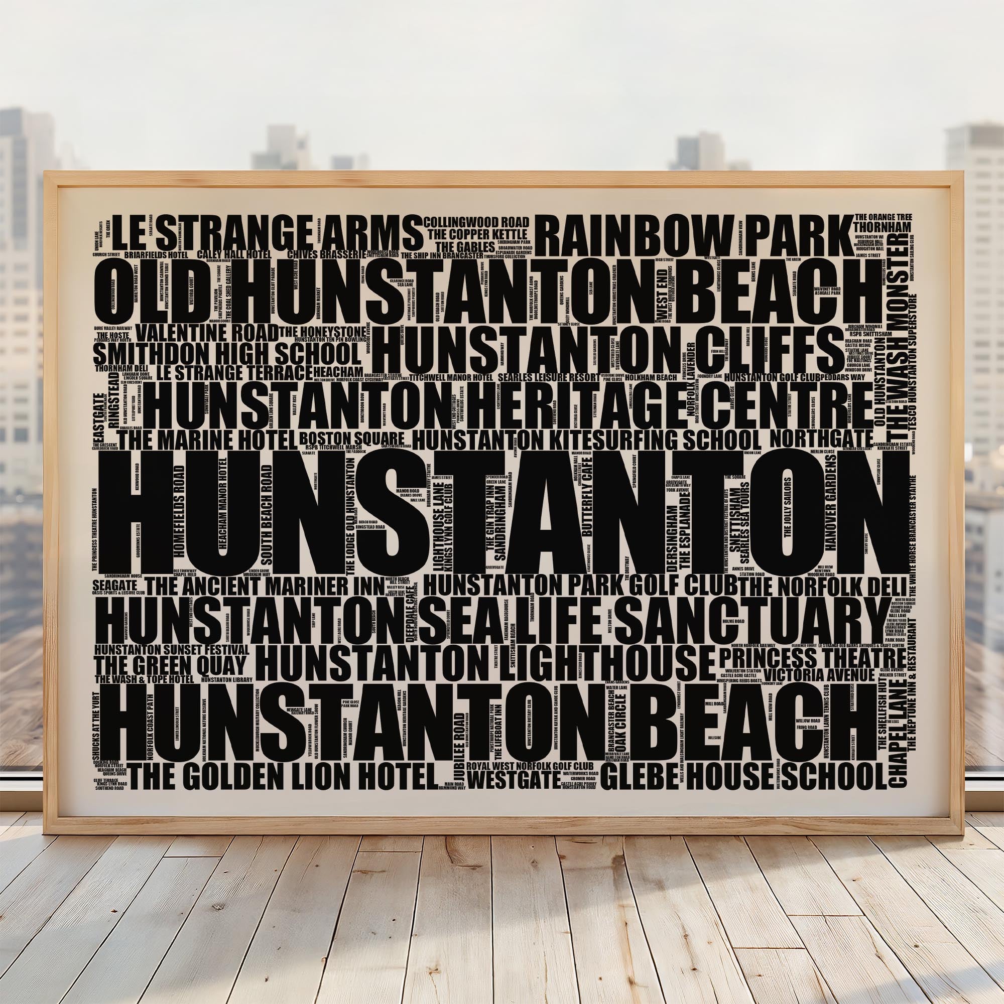 Hunstanton - Premium Typographic Word Cloud Prints, Posters & Gifts