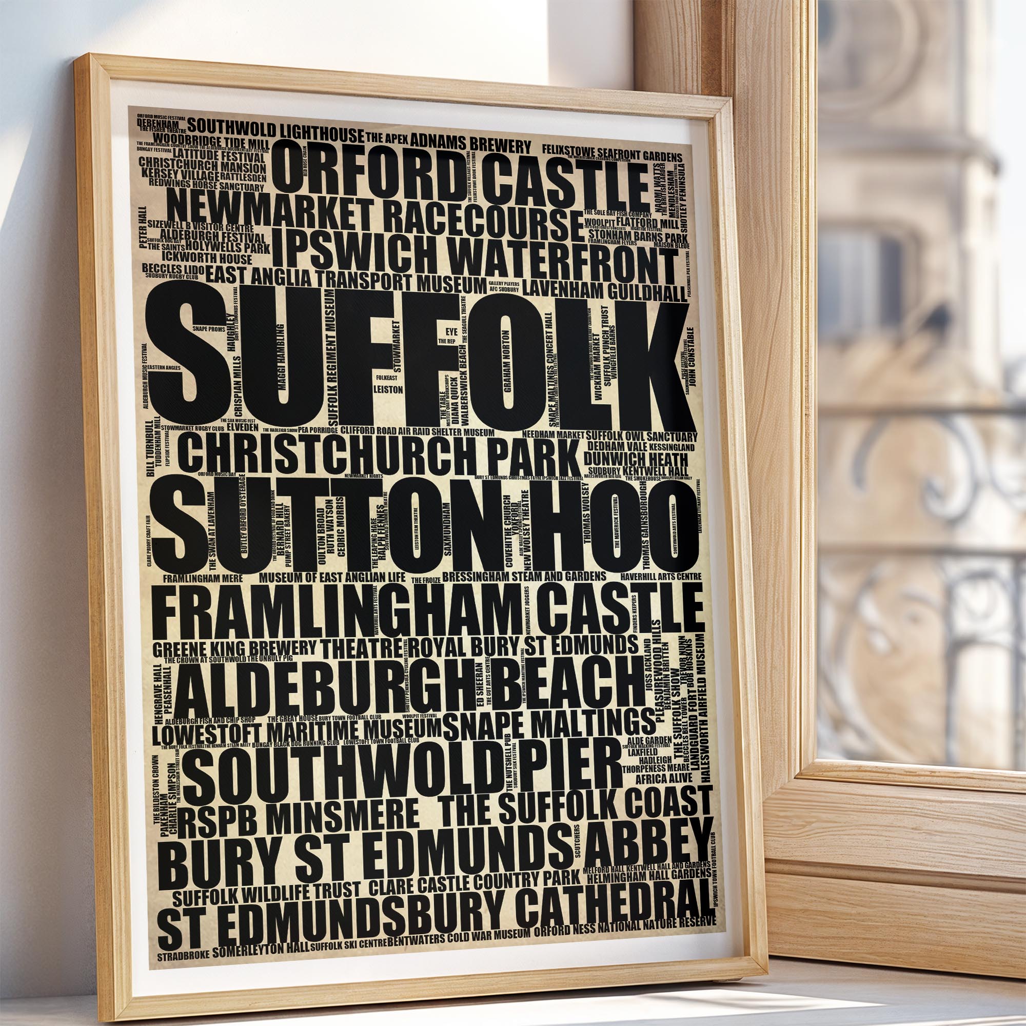 Suffolk - Premium Typographic Word Cloud Prints, Posters & Gifts