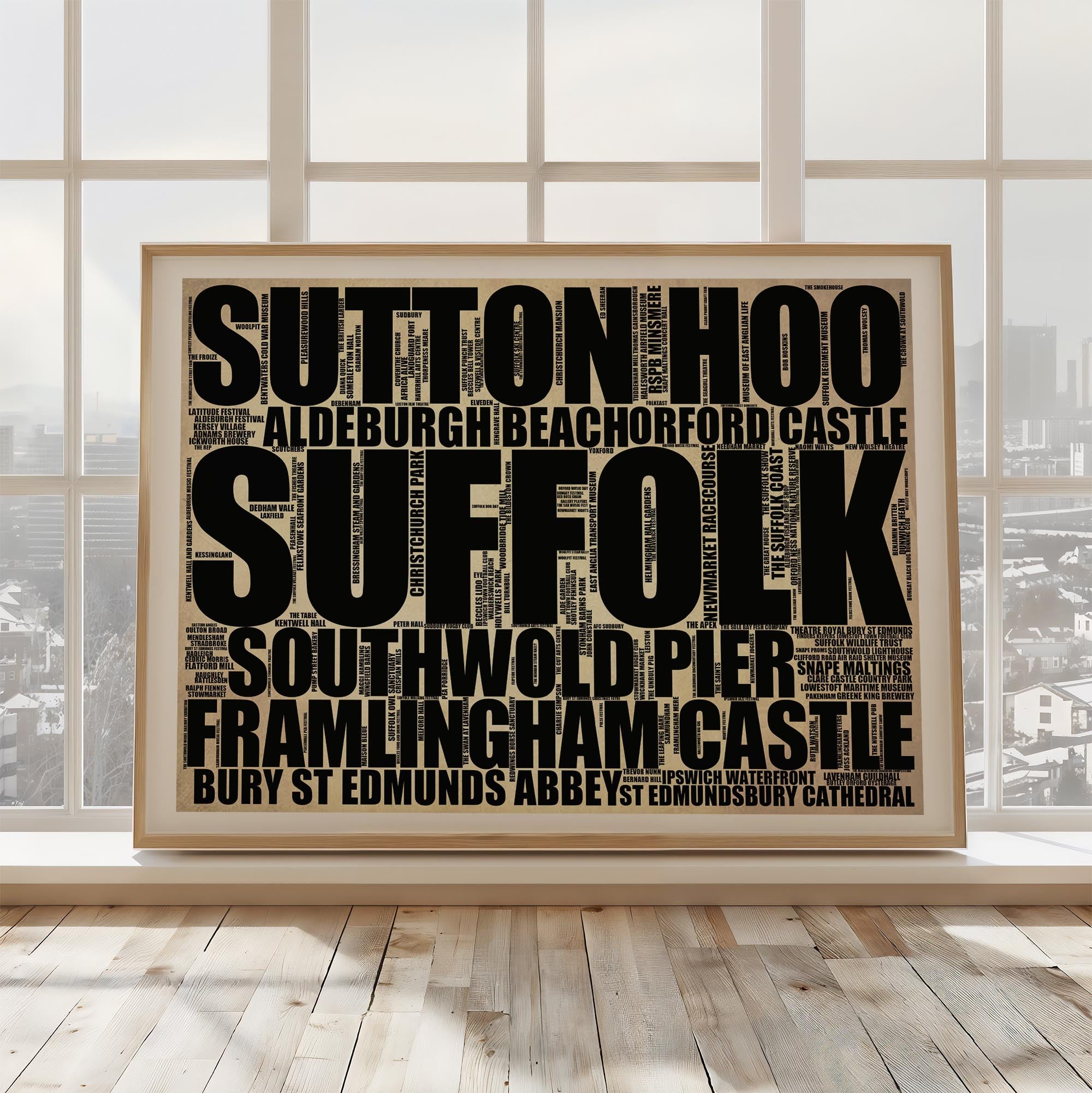 Suffolk - Premium Typographic Word Cloud Prints, Posters & Gifts