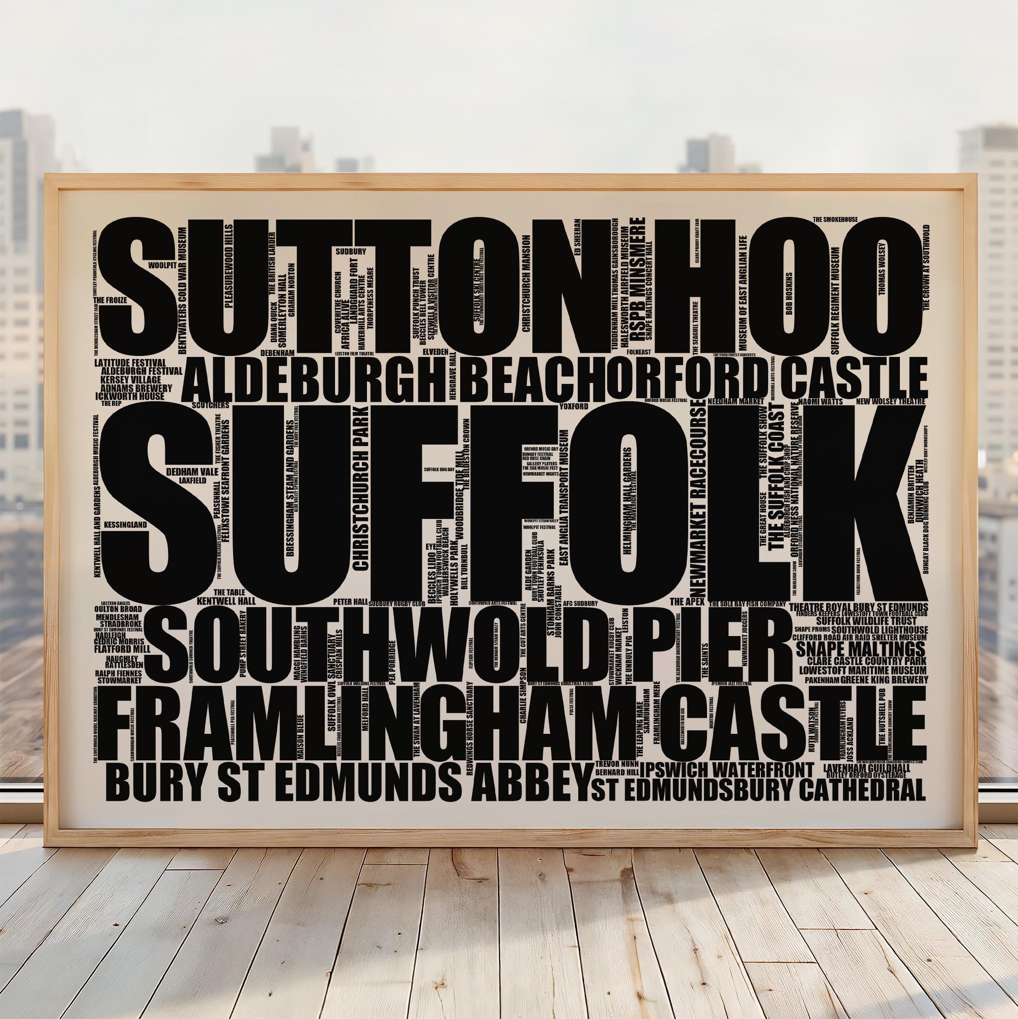 Suffolk - Premium Typographic Word Cloud Prints, Posters & Gifts