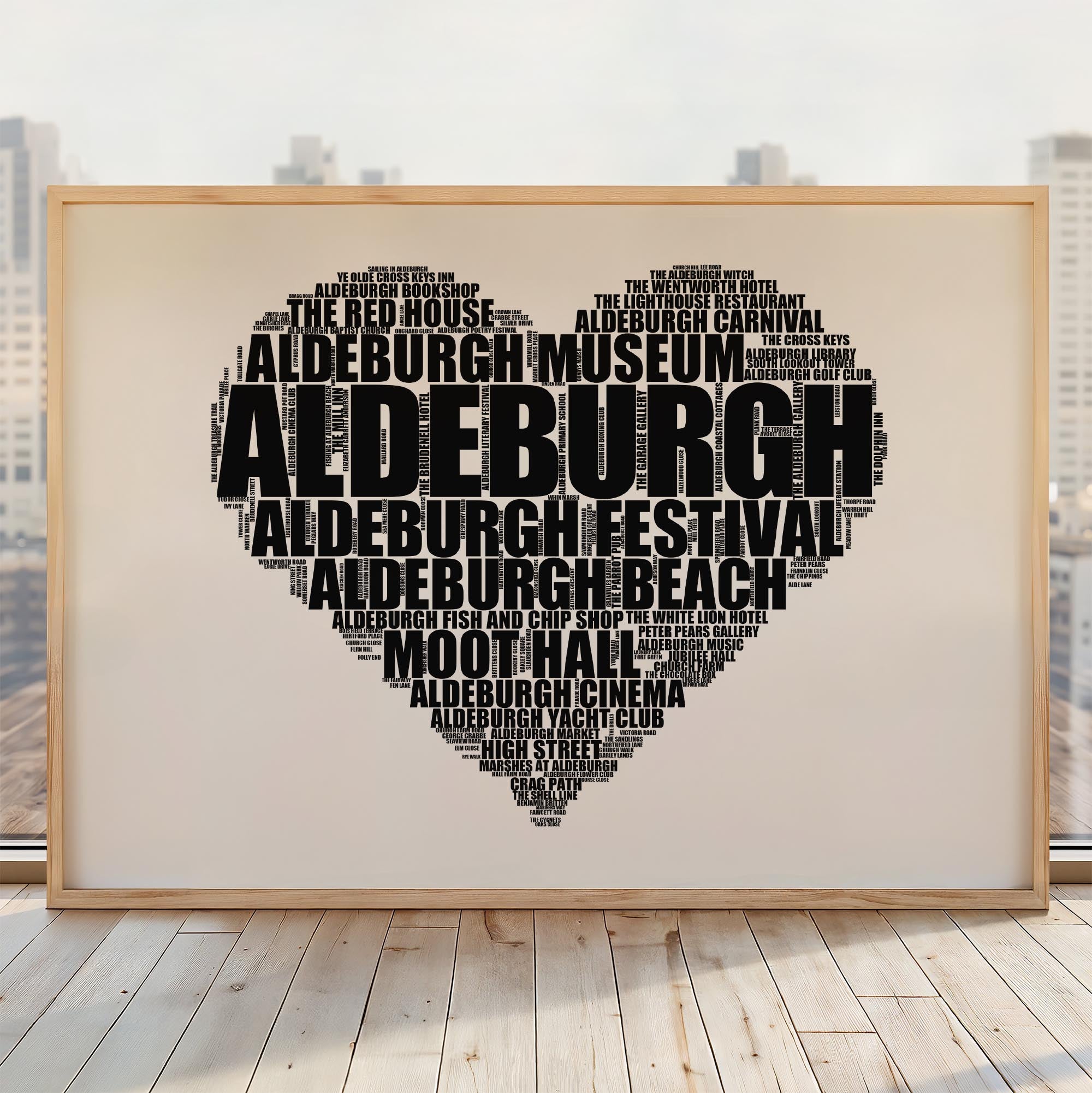 Aldeburgh - Premium Typographic Word Cloud Prints, Posters & Gifts