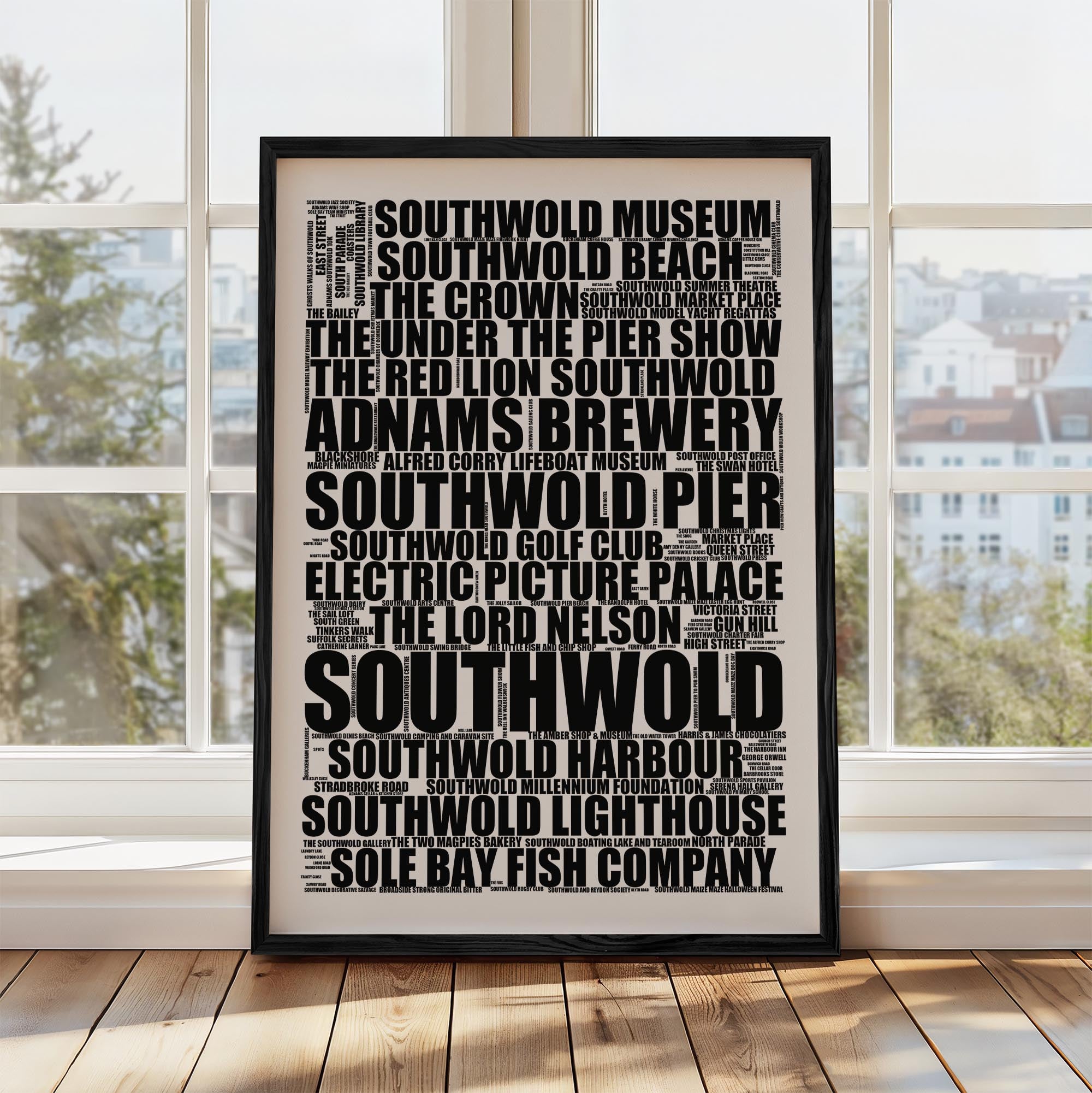 Southwold - Premium Typographic Word Cloud Prints, Posters & Gifts