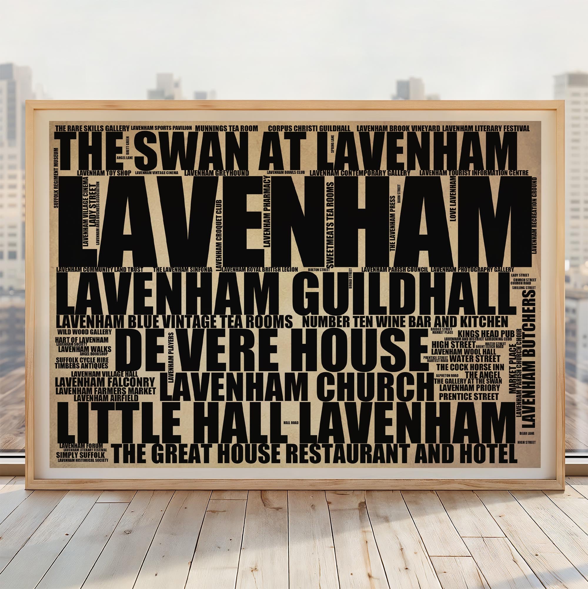 Lavenham - Premium Typographic Word Cloud Prints, Posters & Gifts