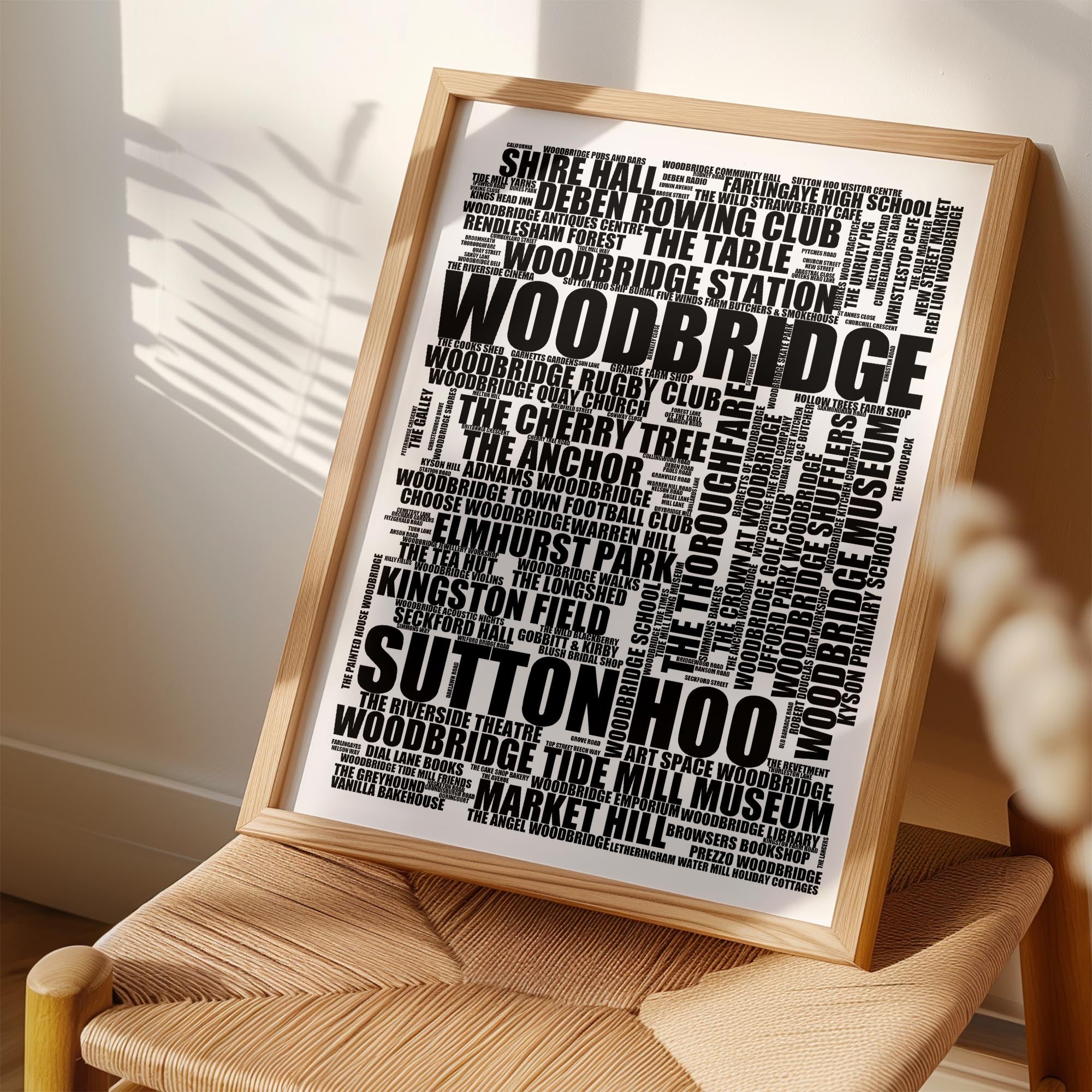 Woodbridge - Premium Typographic Word Cloud Prints, Posters & Gifts