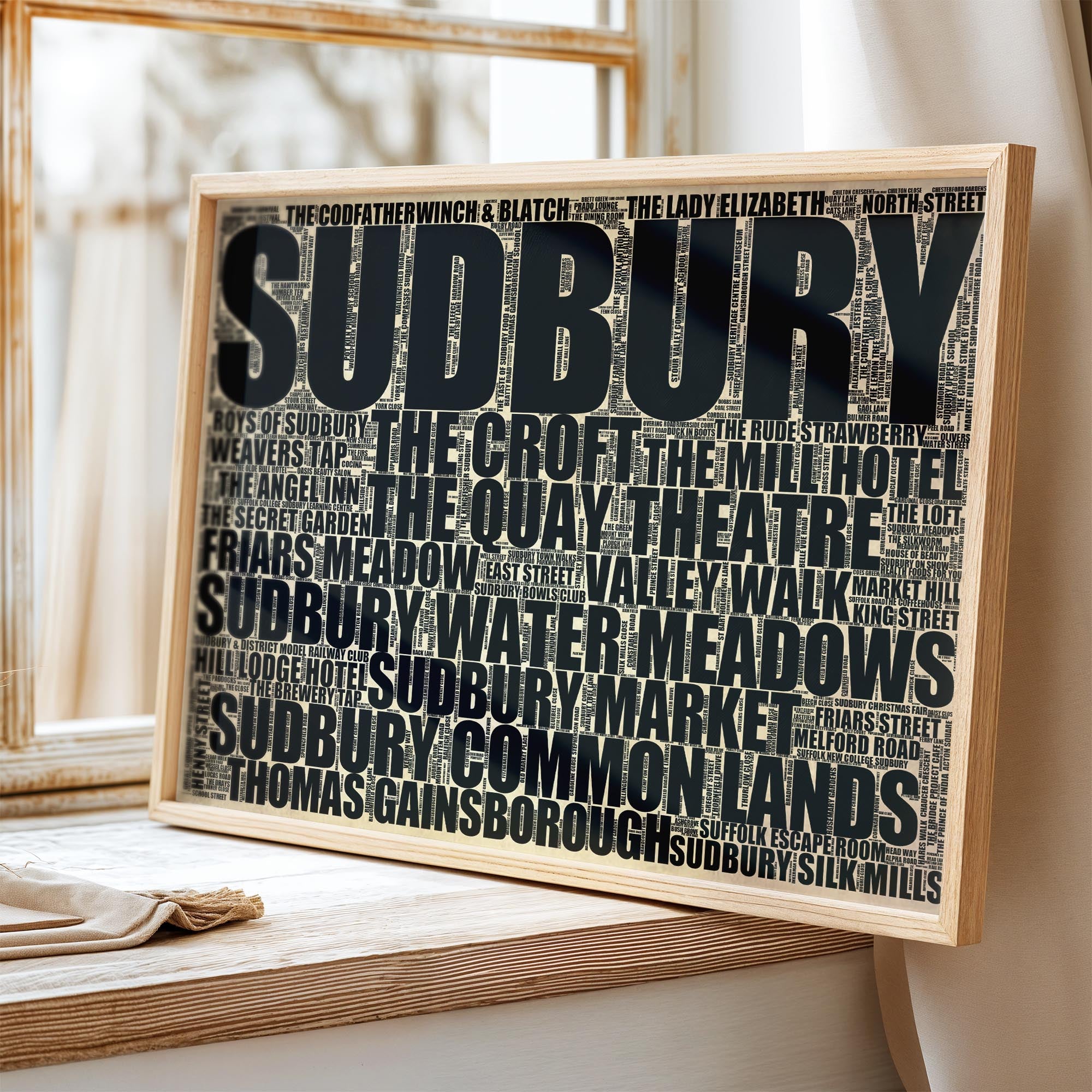 Sudbury - Premium Typographic Word Cloud Prints, Posters & Gifts