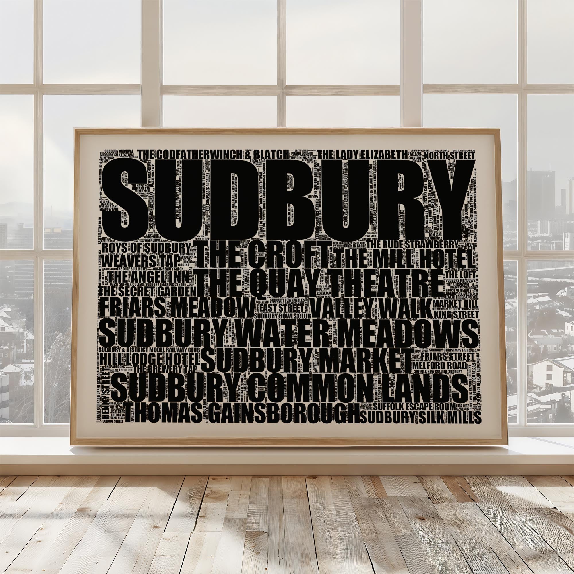 Sudbury - Premium Typographic Word Cloud Prints, Posters & Gifts