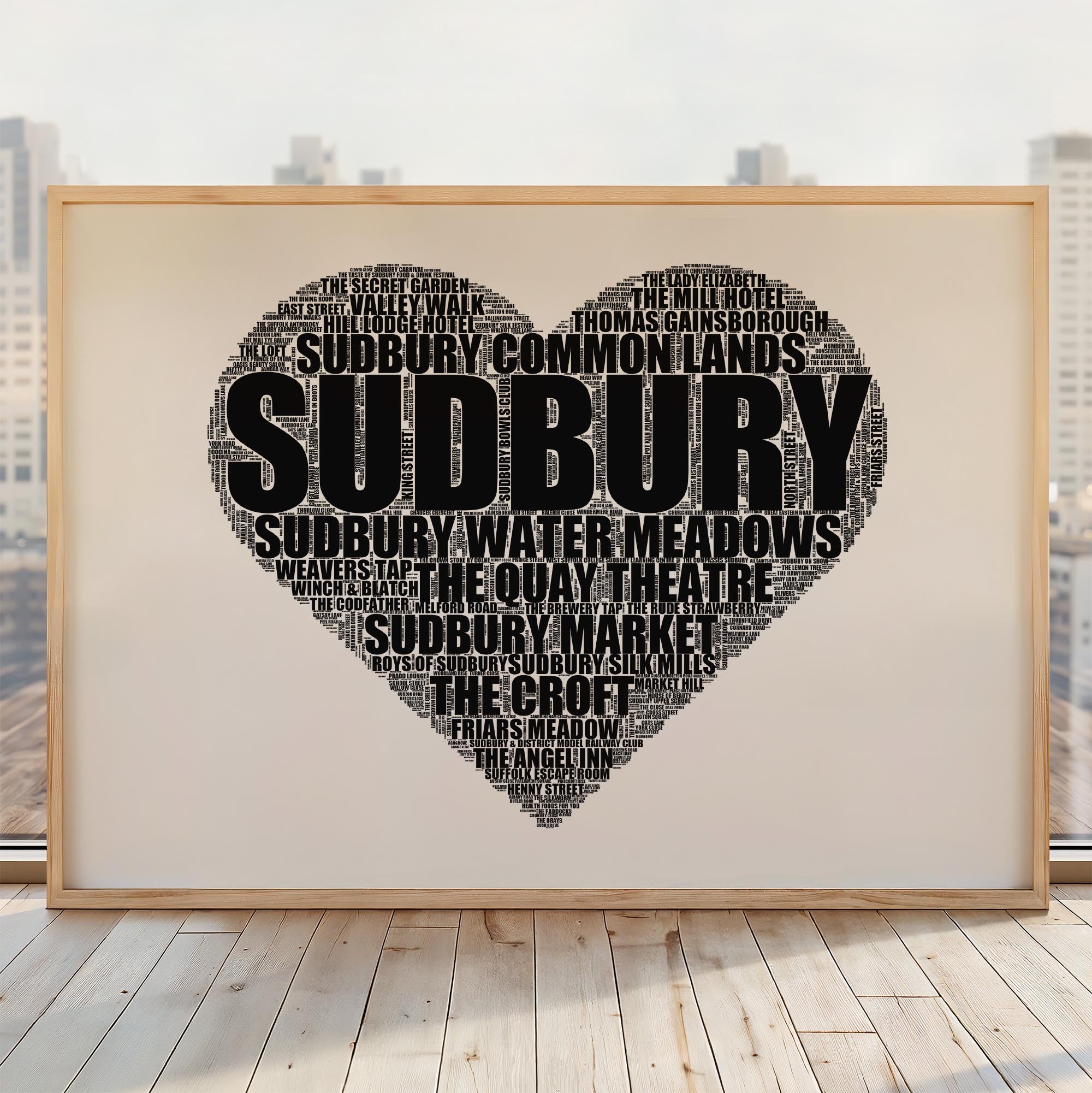 Sudbury - Premium Typographic Word Cloud Prints, Posters & Gifts