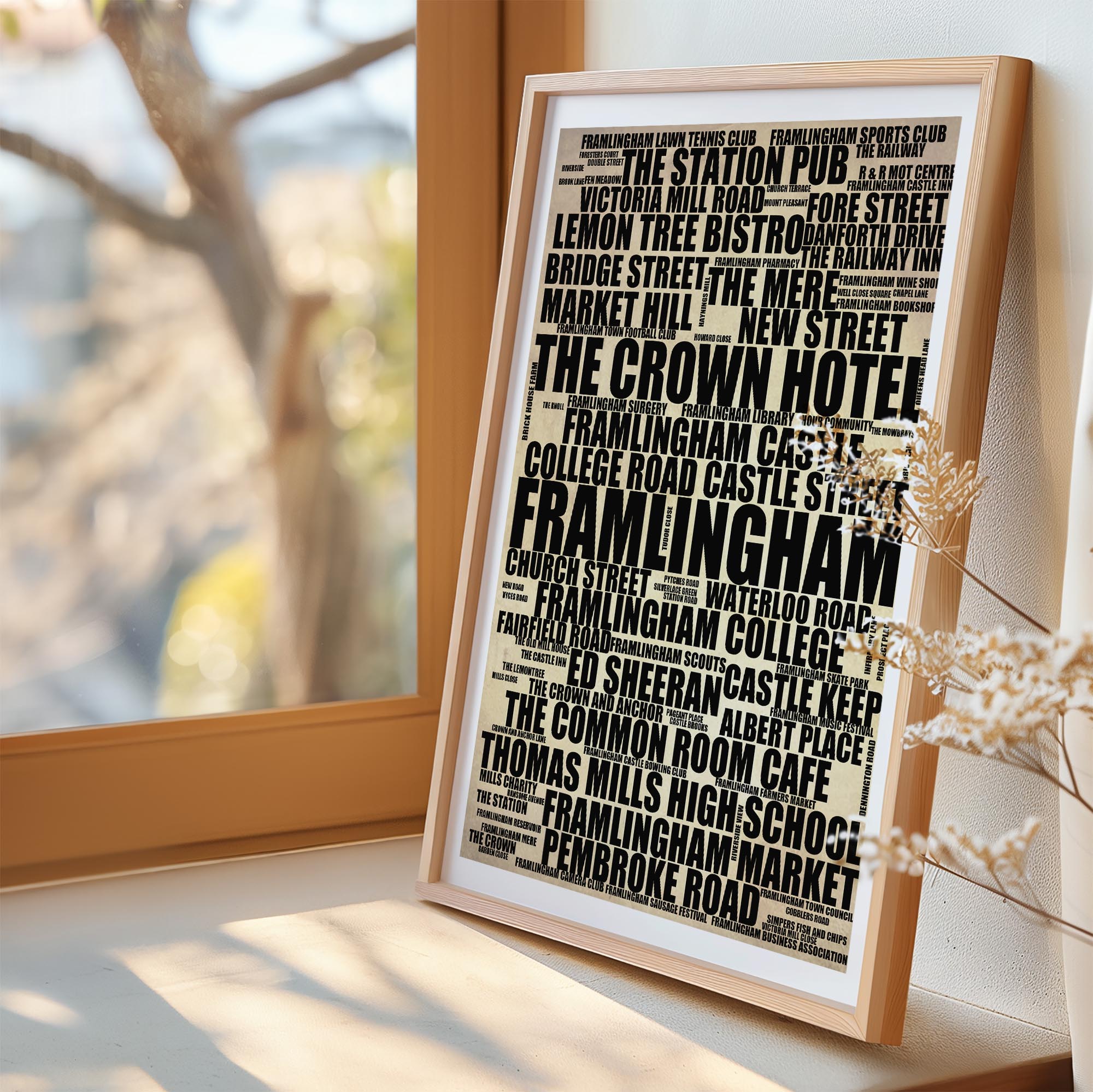 Framlingham - Premium Typographic Word Cloud Prints, Posters & Gifts