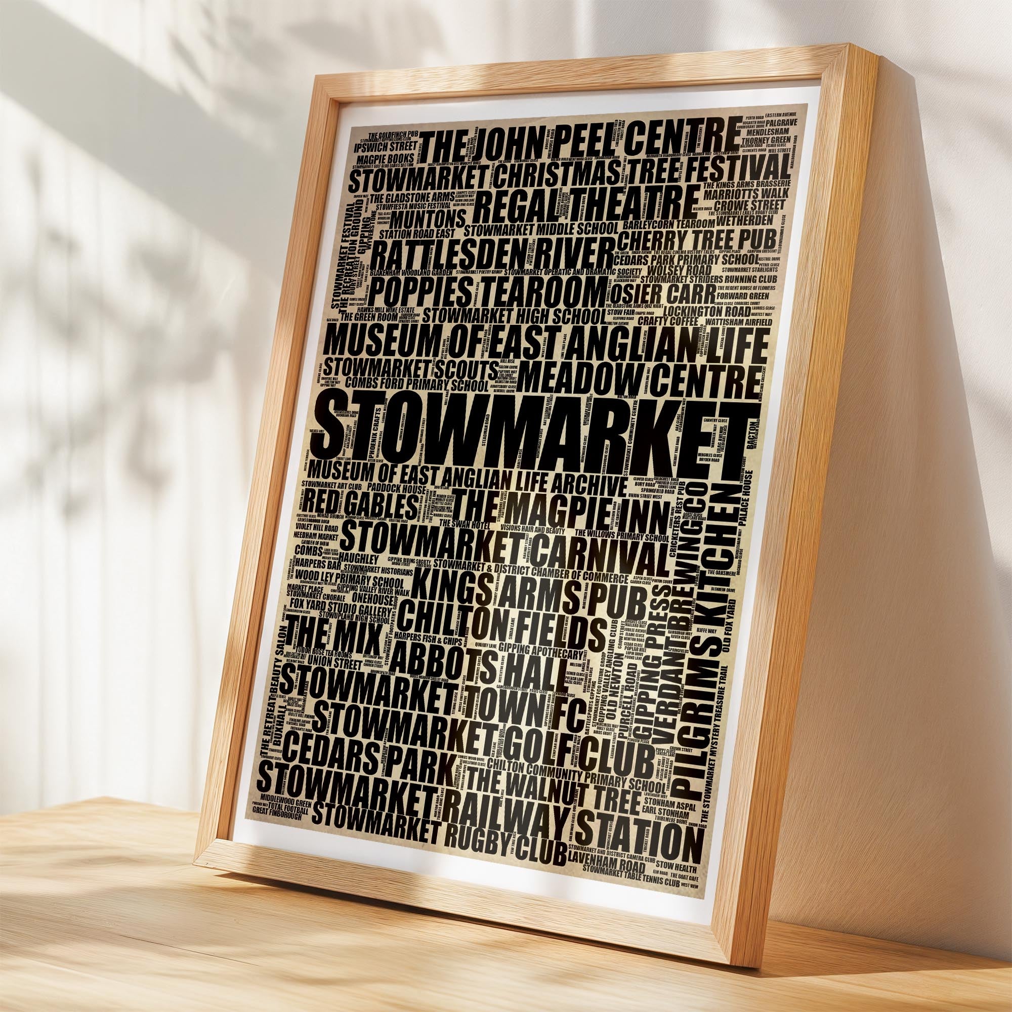 Stowmarket - Premium Typographic Word Cloud Prints, Posters & Gifts