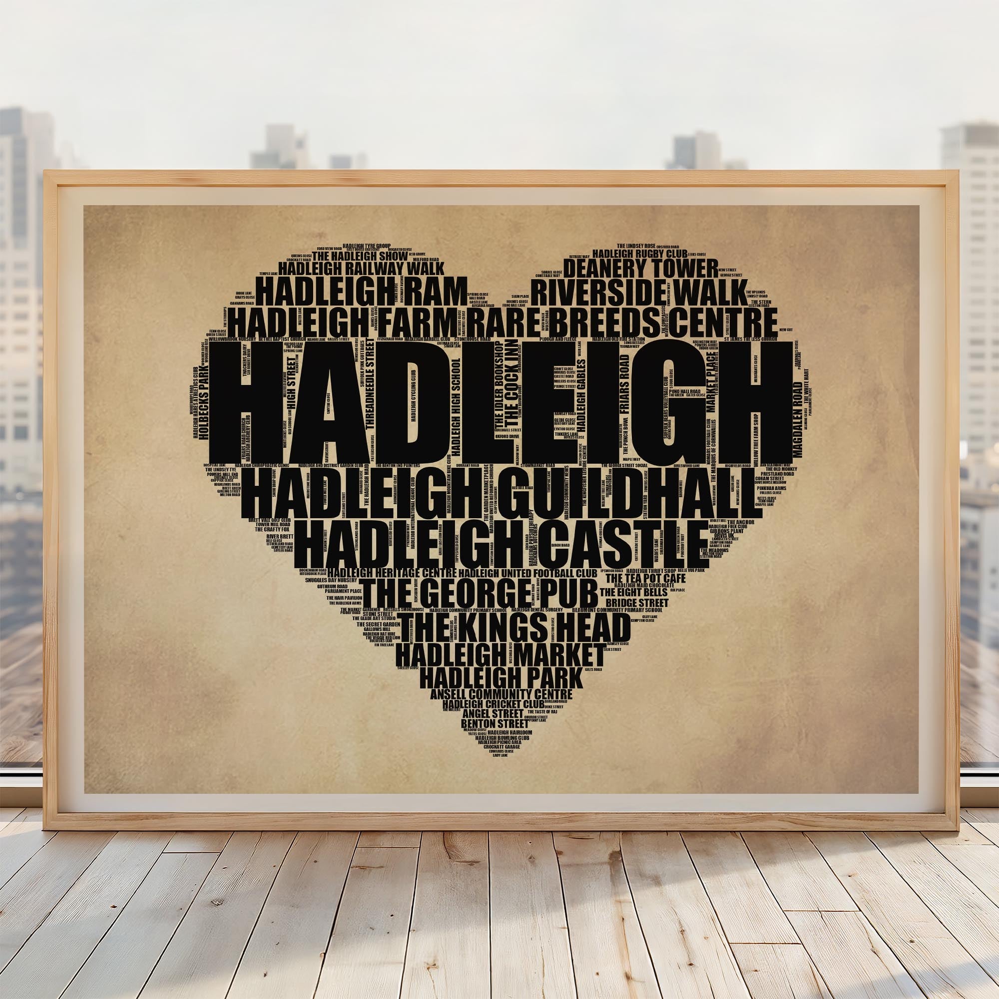 Hadleigh - Premium Typographic Word Cloud Prints, Posters & Gifts