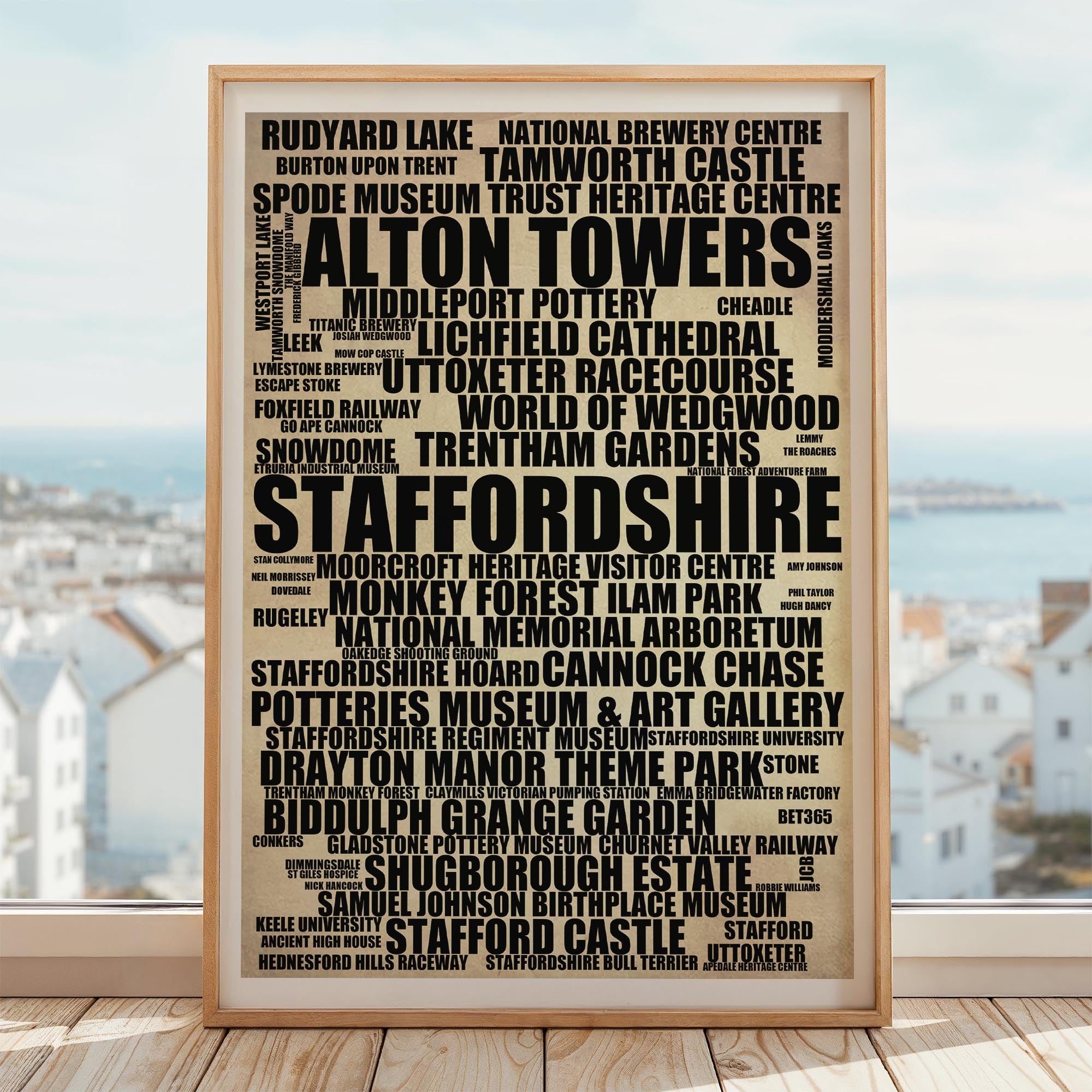 Staffordshire - Premium Typographic Word Cloud Prints, Posters & Gifts