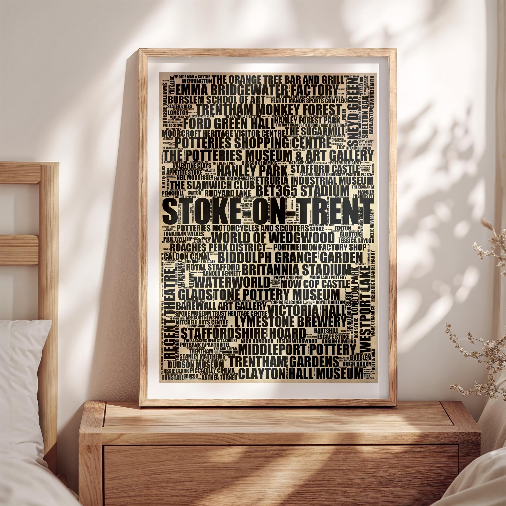 Stoke-on-Trent - Premium Typographic Word Cloud Prints, Posters & Gifts