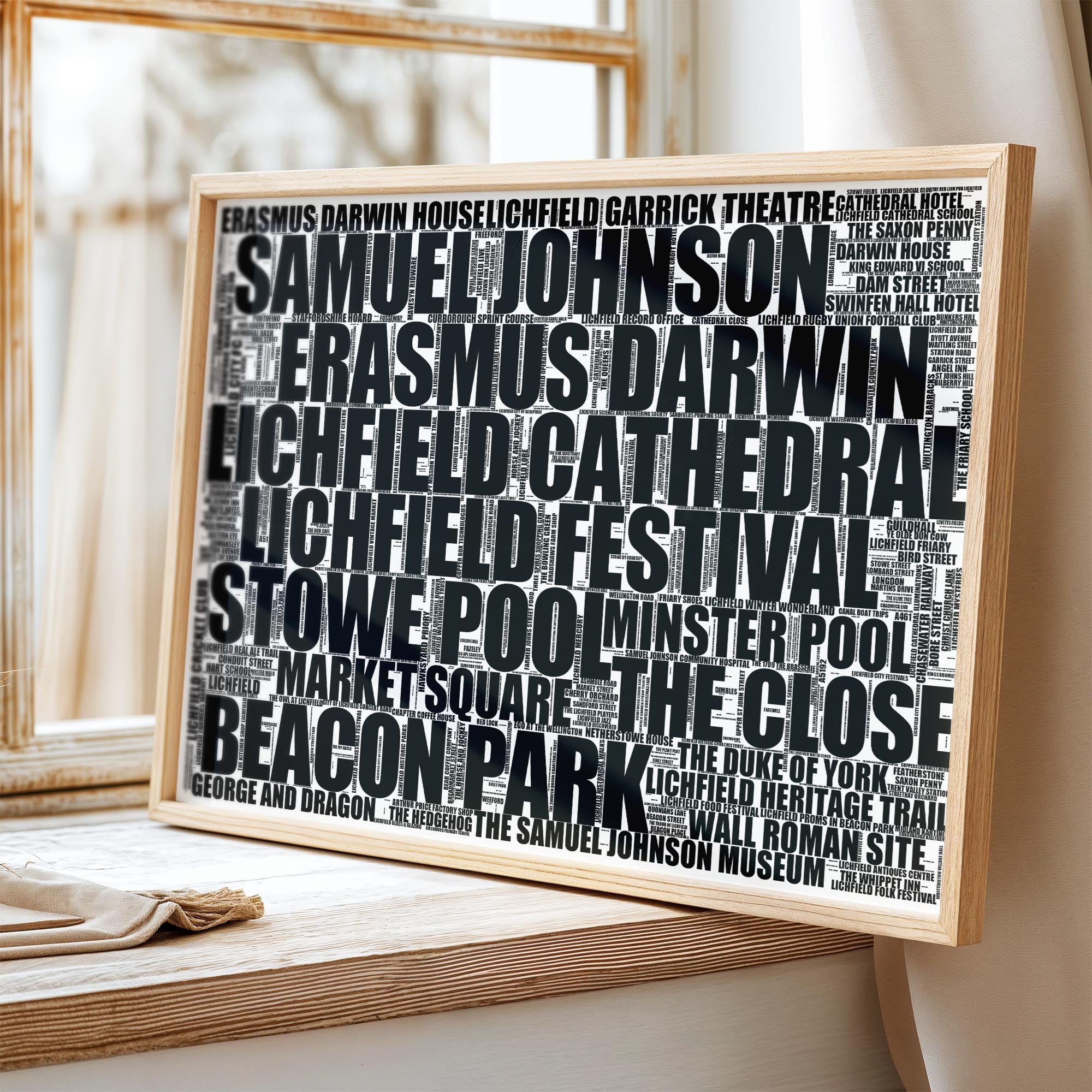 Lichfield - Premium Typographic Word Cloud Prints, Posters & Gifts