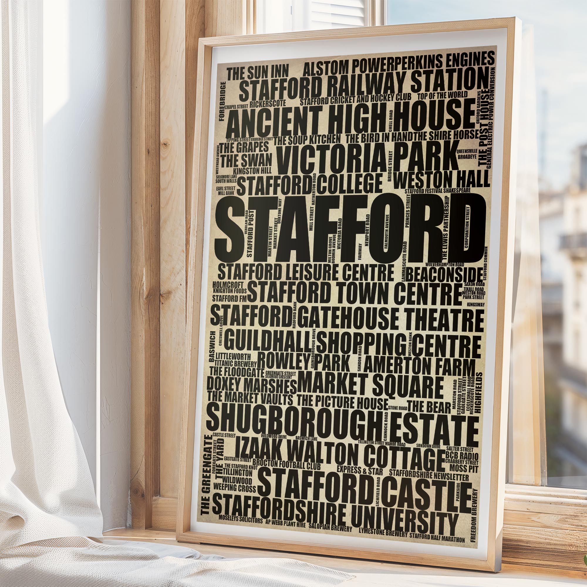 Stafford - Premium Typographic Word Cloud Prints, Posters & Gifts