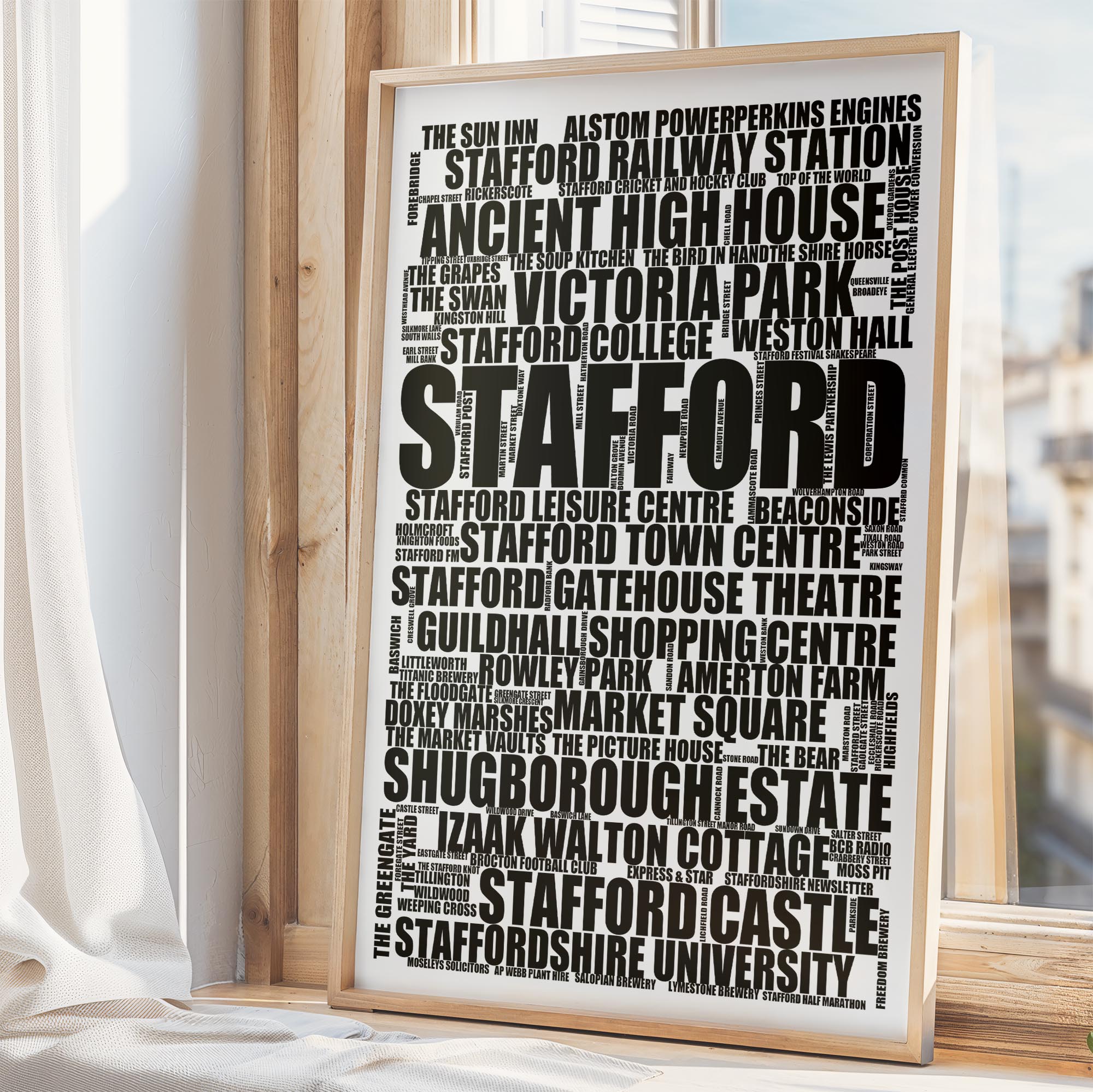 Stafford - Premium Typographic Word Cloud Prints, Posters & Gifts