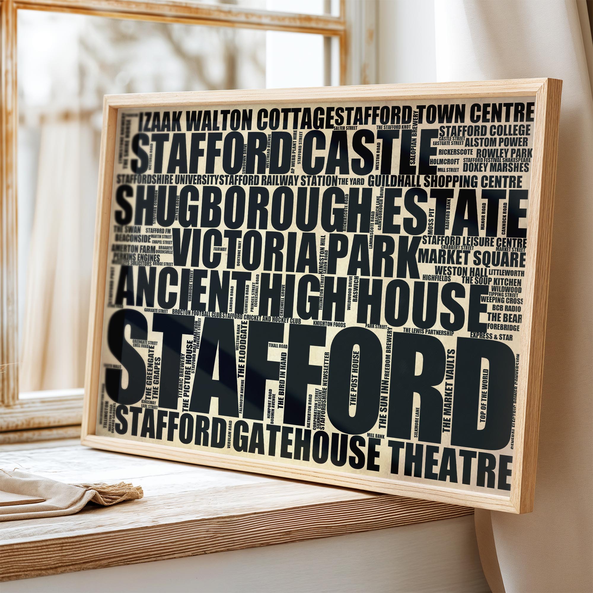 Stafford - Premium Typographic Word Cloud Prints, Posters & Gifts