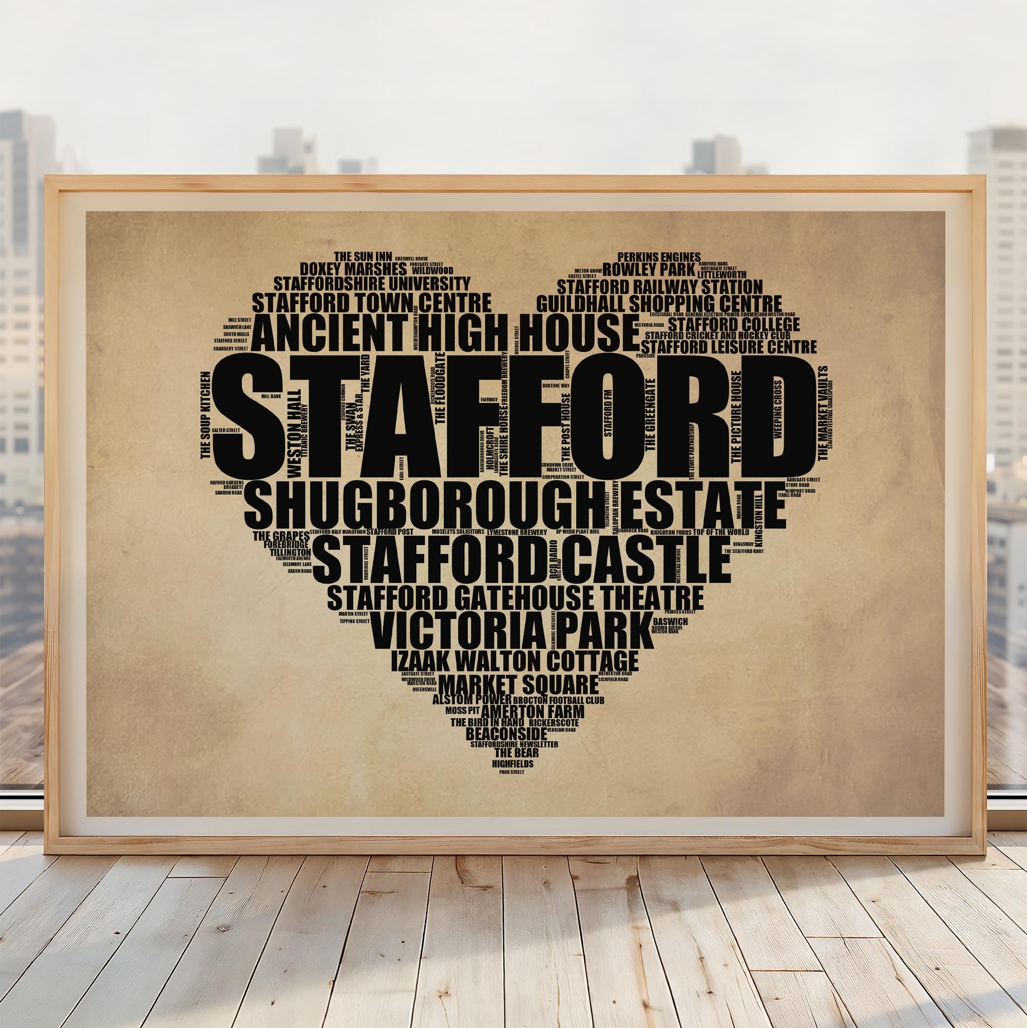 Stafford - Premium Typographic Word Cloud Prints, Posters & Gifts