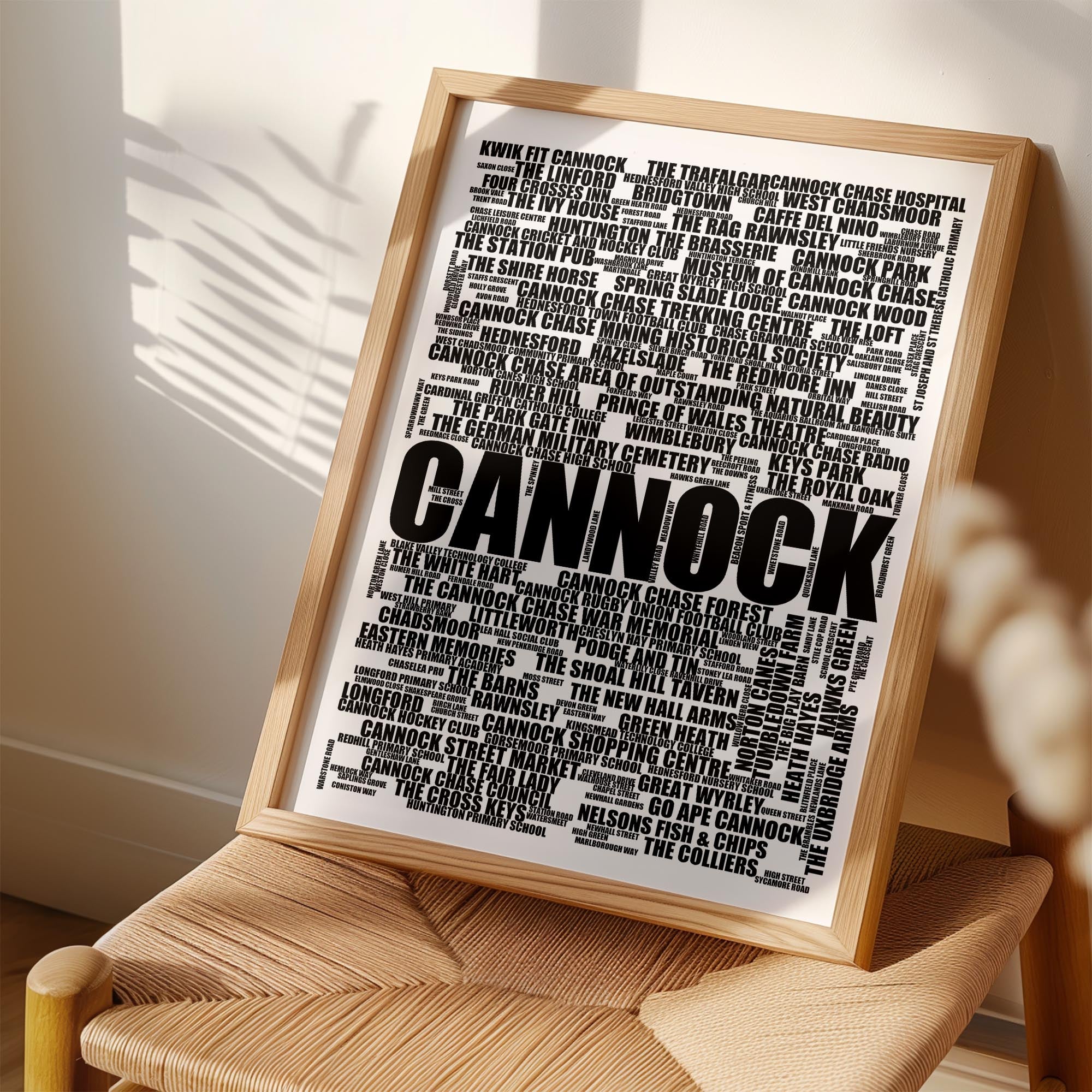 Cannock - Premium Typographic Word Cloud Prints, Posters & Gifts